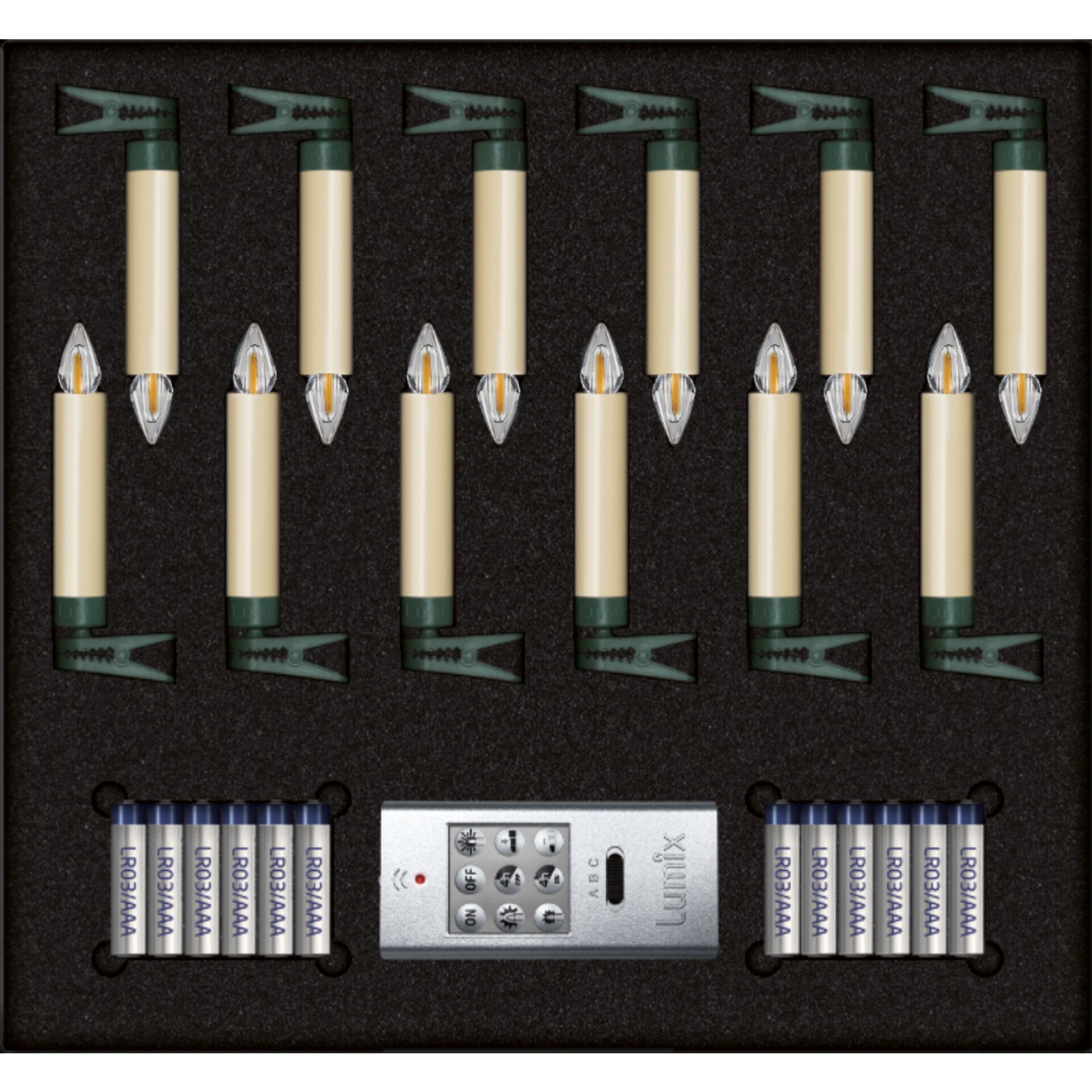 Krinner Superlight Bavaria Mini Flame 12 pcs. Set Ivory Basis