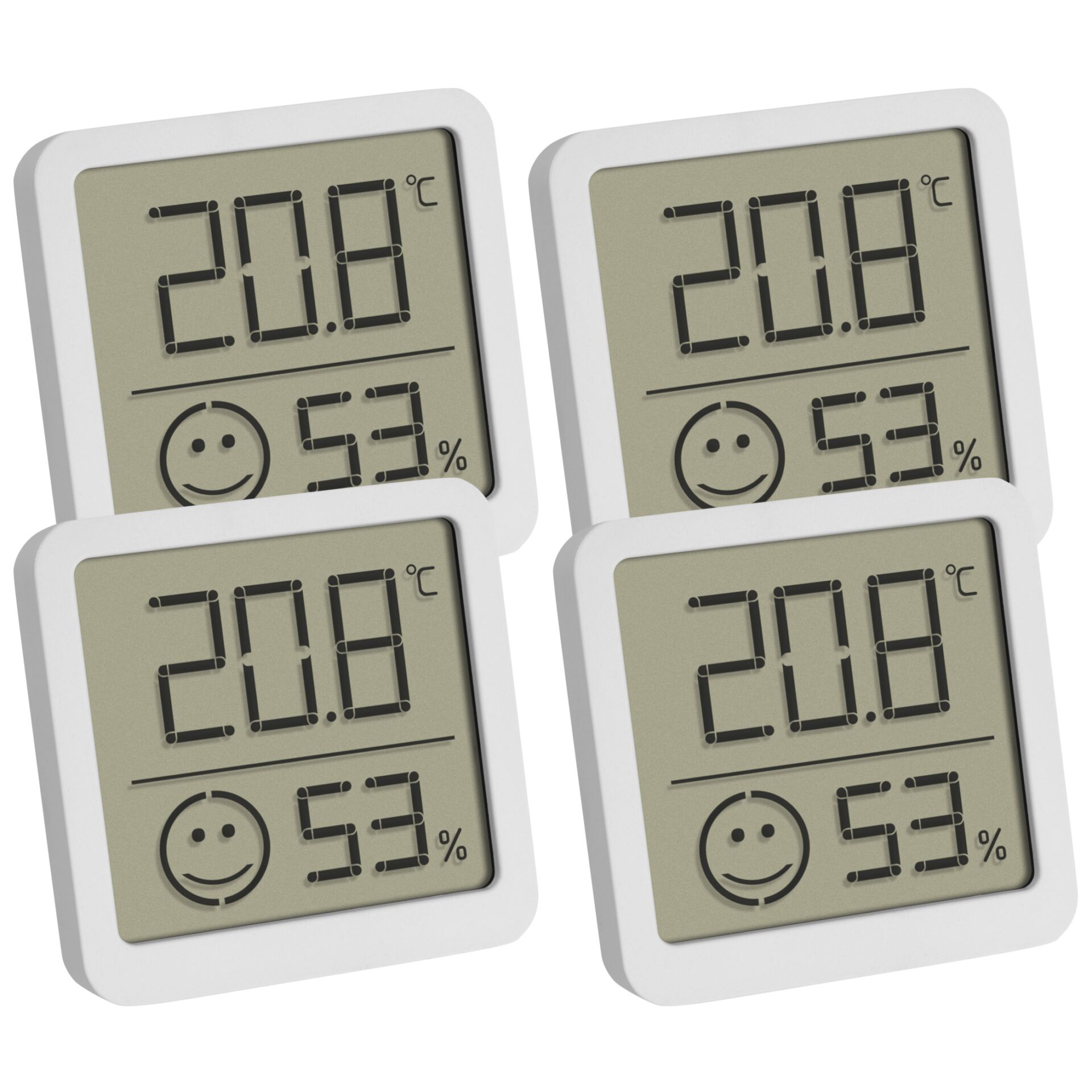 TFA 30.5053.02.04 4-Pack white Digital Thermo Hygrometer