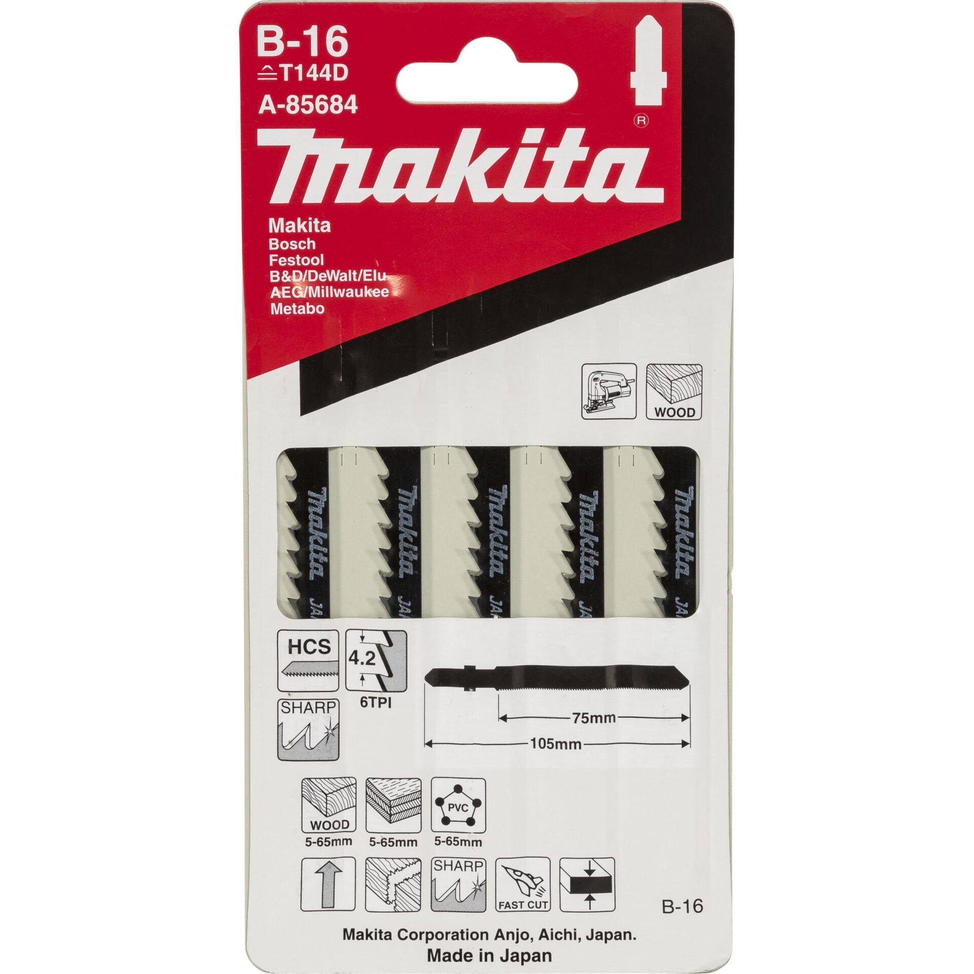 Makita A-85684 Jigsaw Blade B-16