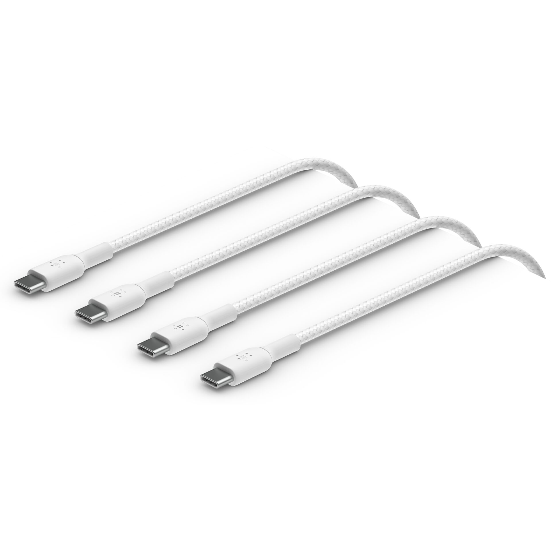 1x2 Belkin braided PVC Cable 1m USB-C/USB-C wh. CAB004bt1MWH2PK