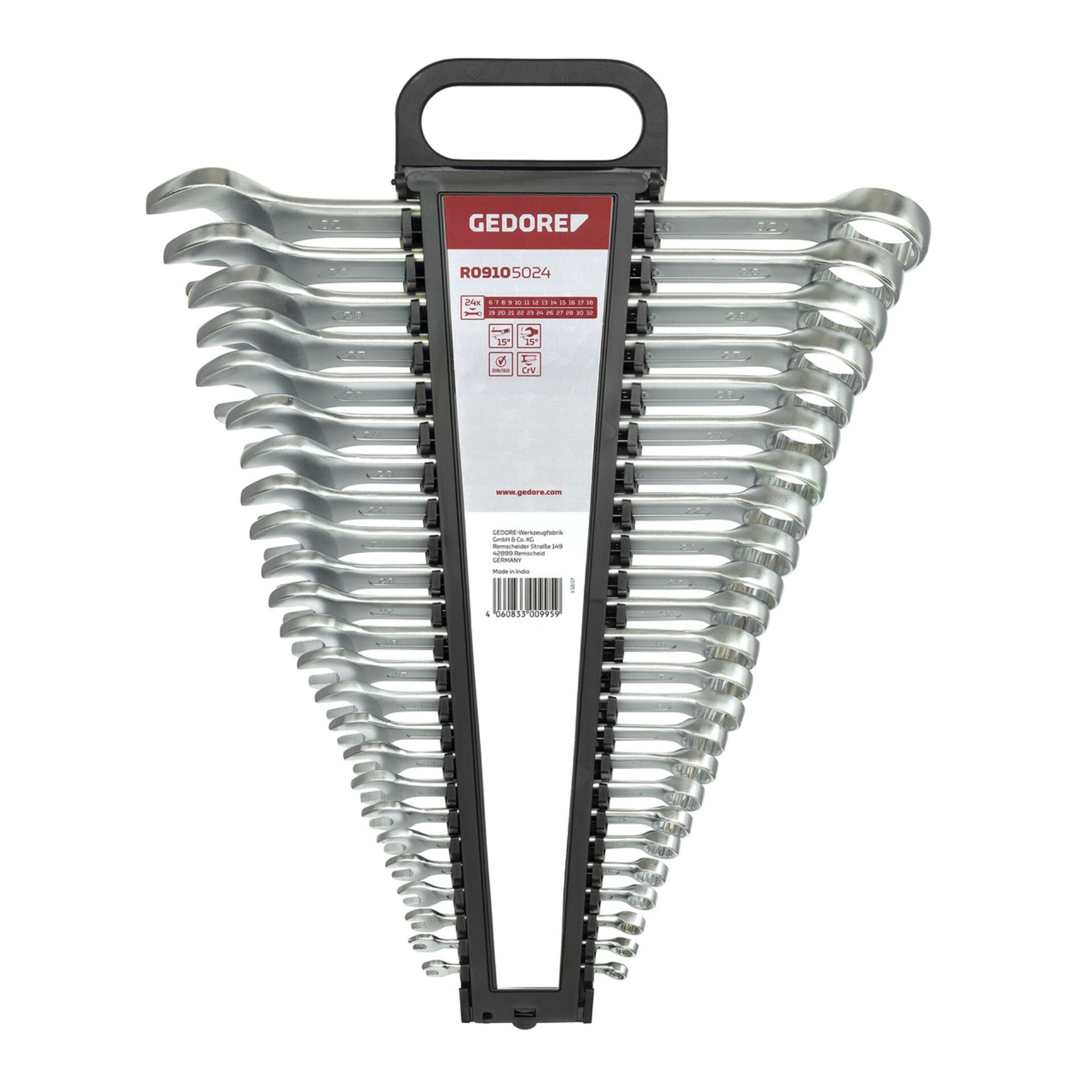 GEDORE red Ratchet Spanner Set metric 24-pieces