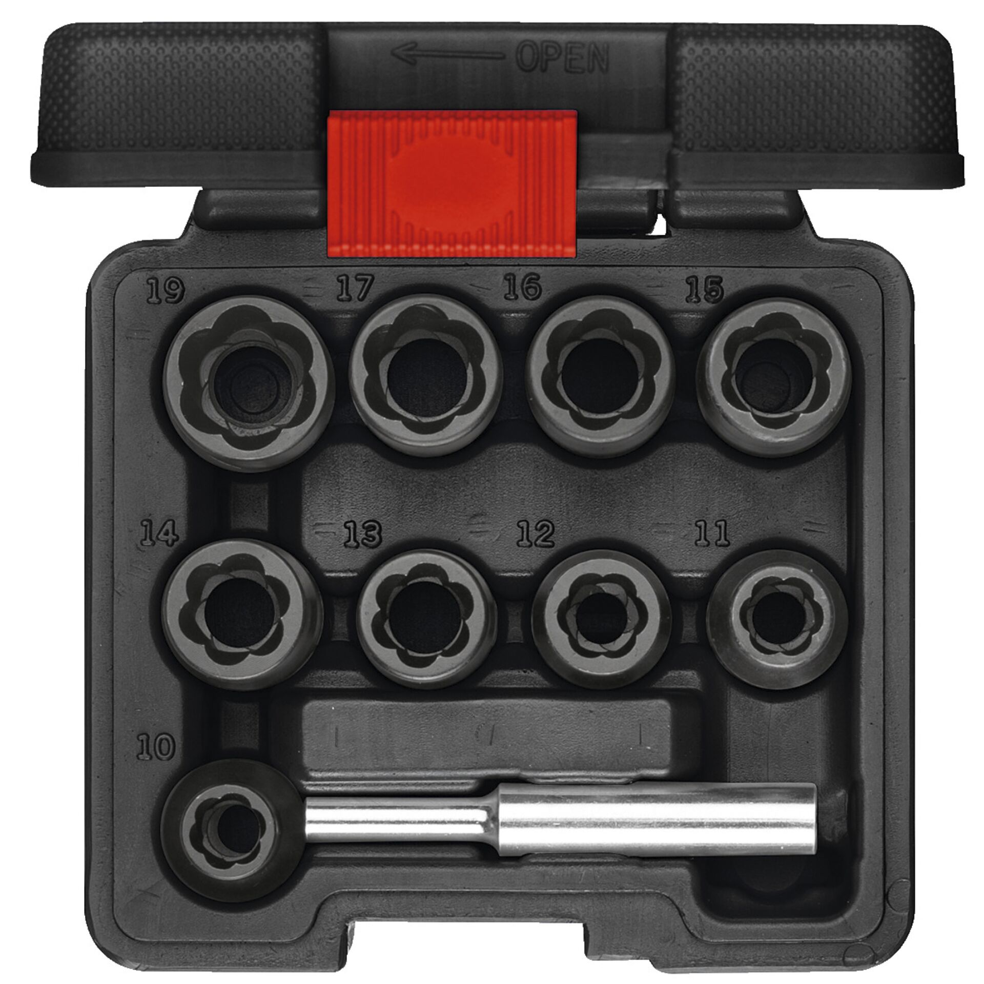 GEDORE red Spiral Flute Extractors 1/2 10-piece