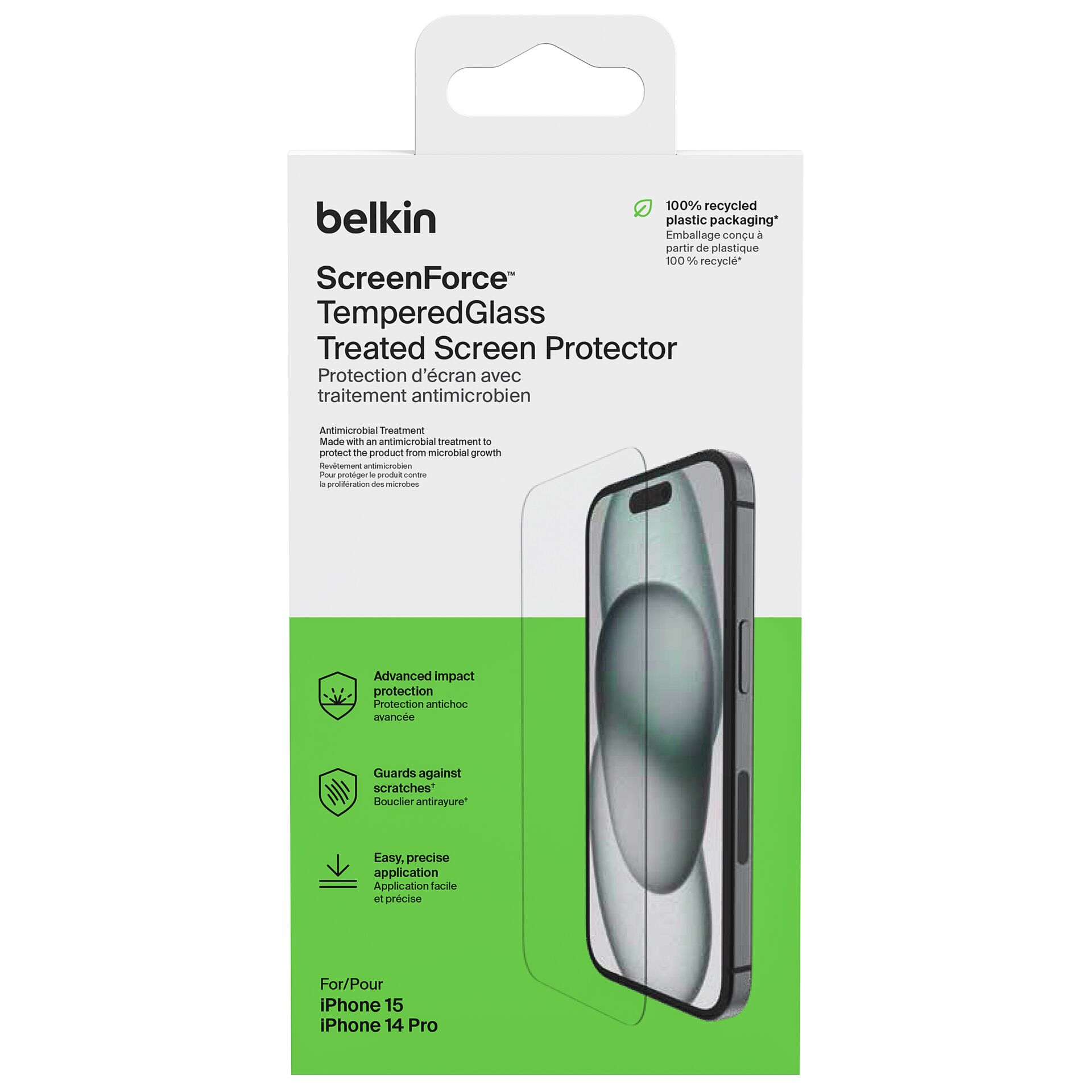 Belkin Screenforce Tempered Gl. antiba.iPhone 15/14Pro OVA135ZZ