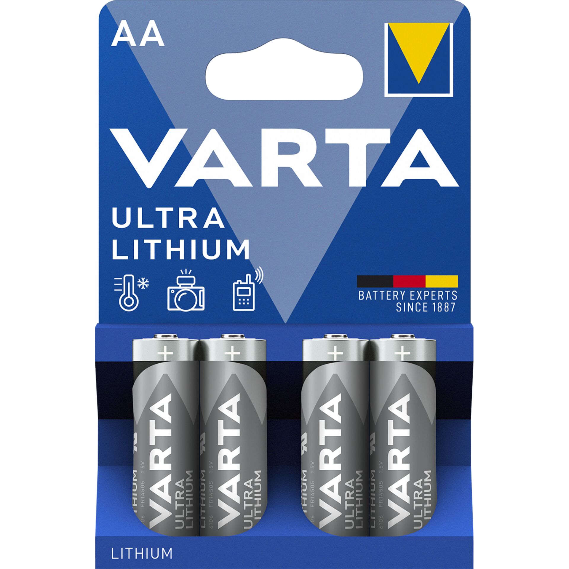 10x4 Varta Ultra Lithium Mignon AA LR 6