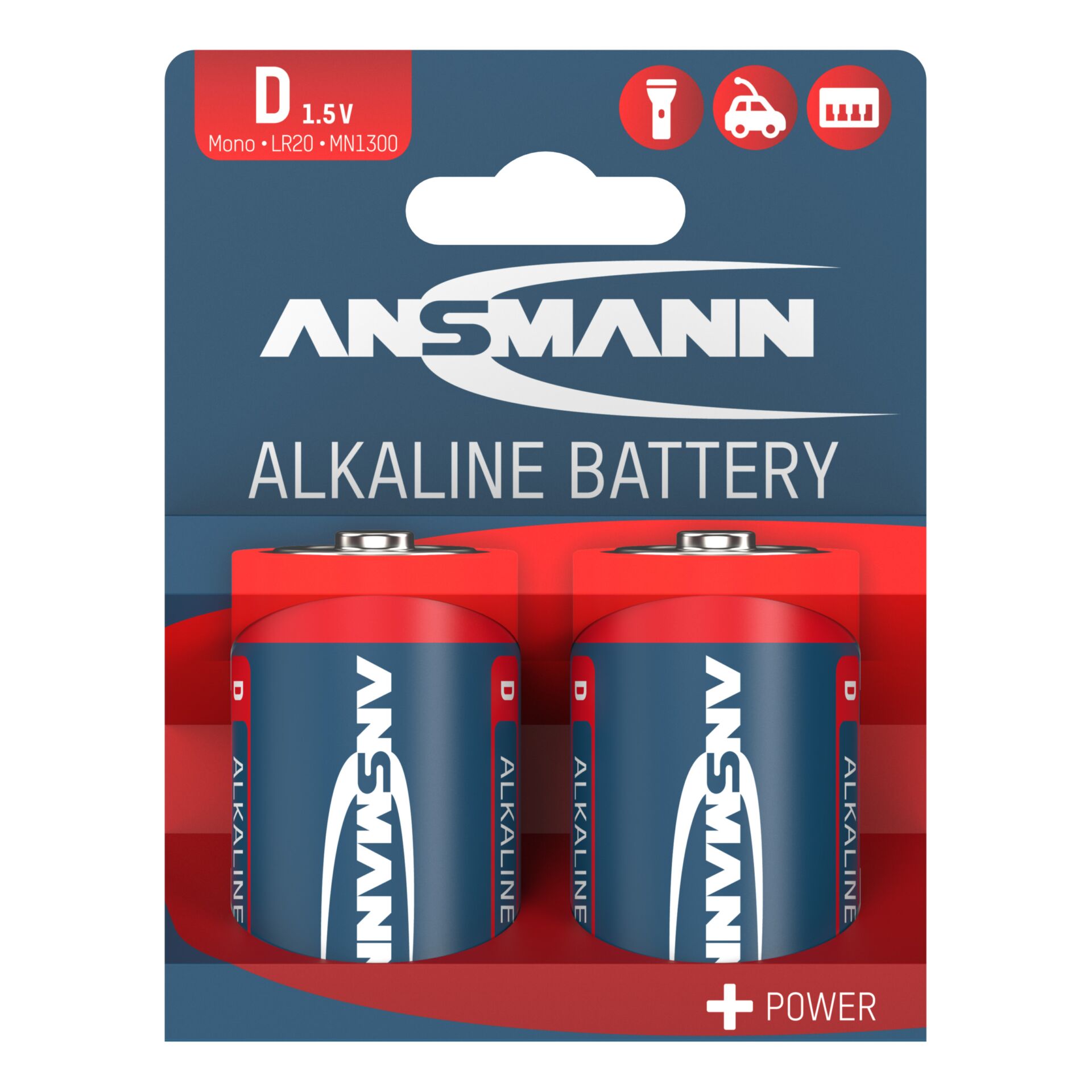 50x2 Ansmann Alkaline Mono D LR 20 red-Line