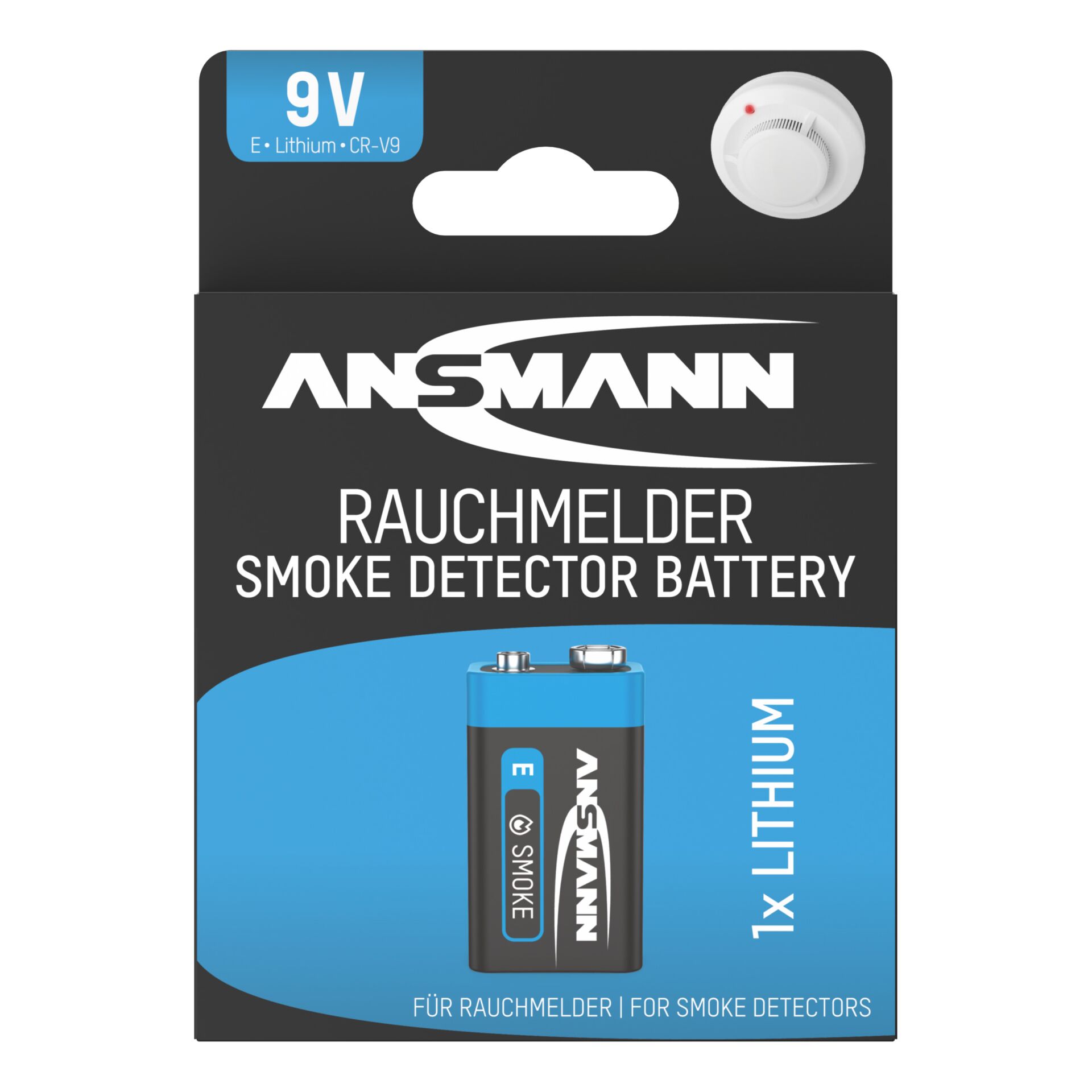50x1 Ansmann Lithium 9V-Block specifically for Smoke Detector