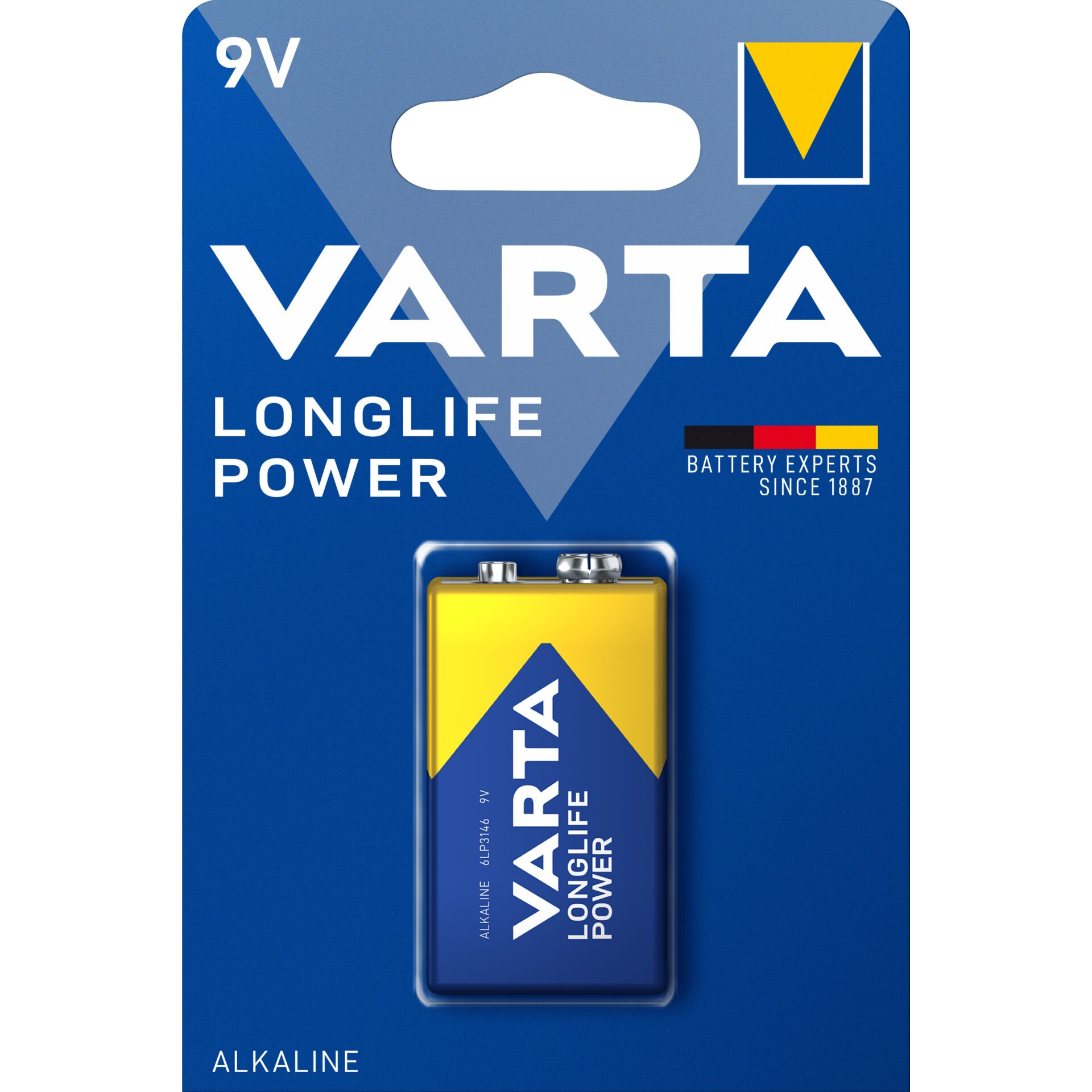 50x1 Varta Longlife Power 6LR61 9V-Block PU master box