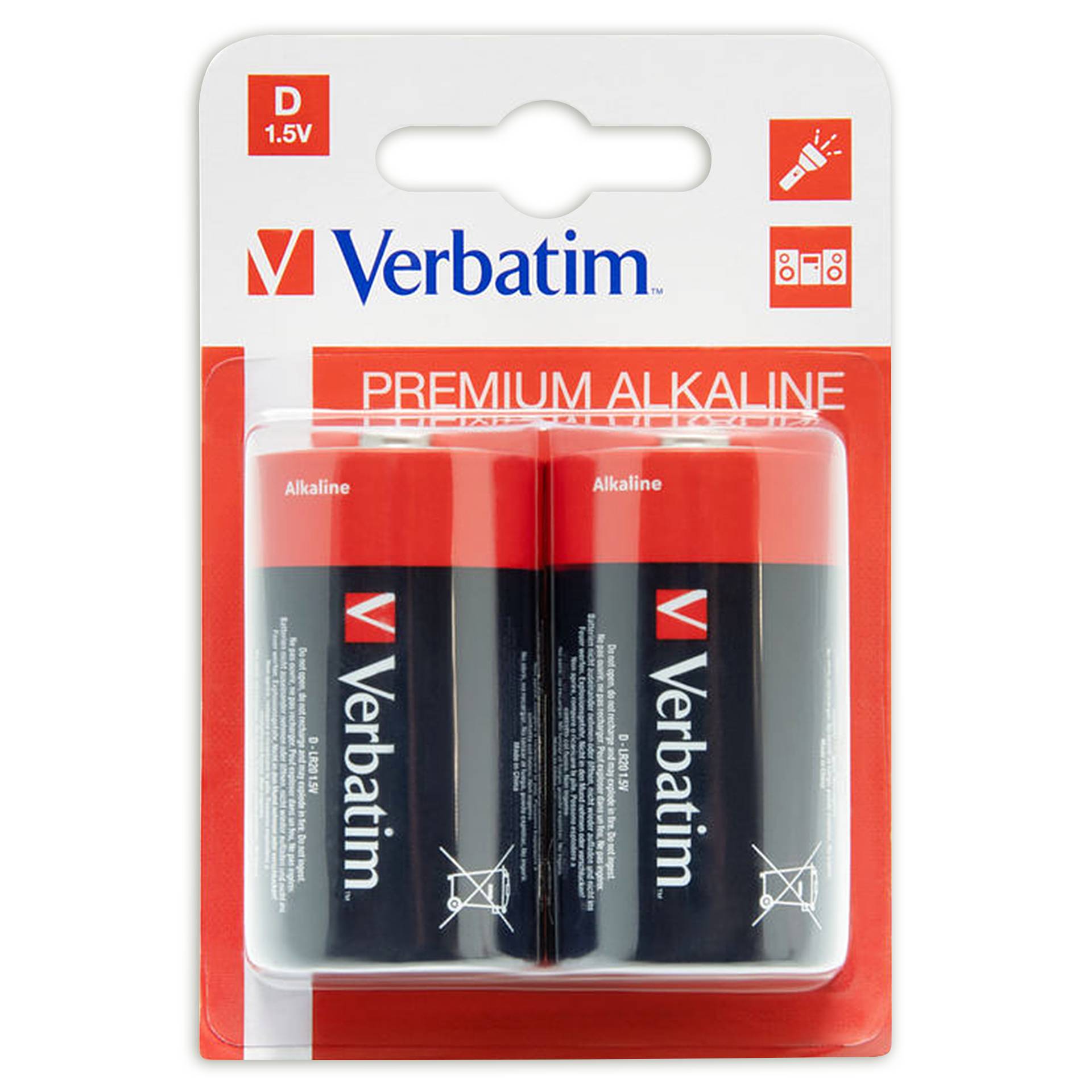 1x2 Verbatim Alkaline battery Mono D LR 20 49923