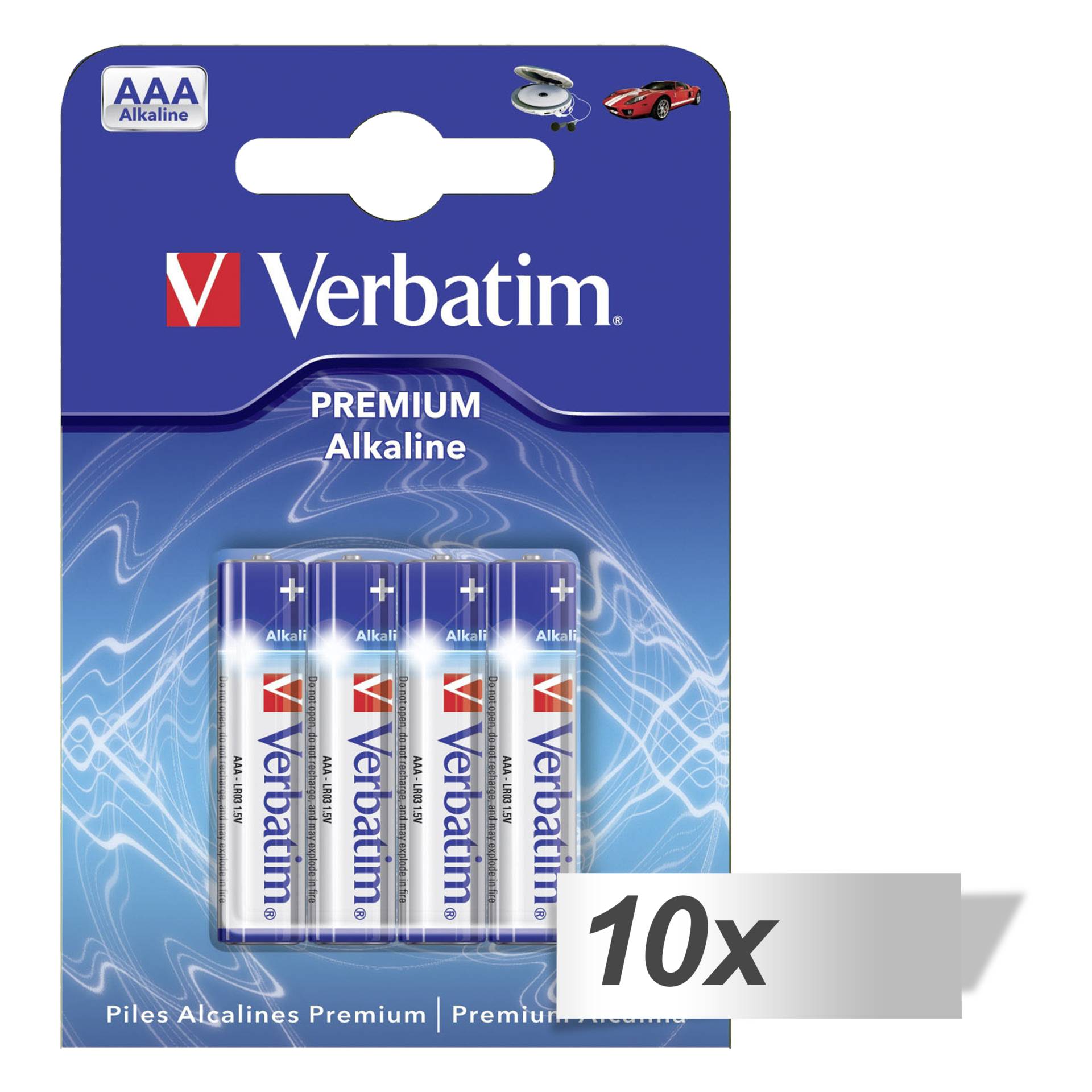 10x4 Verbatim Alkaline battery Micro AAA LR 03 49920