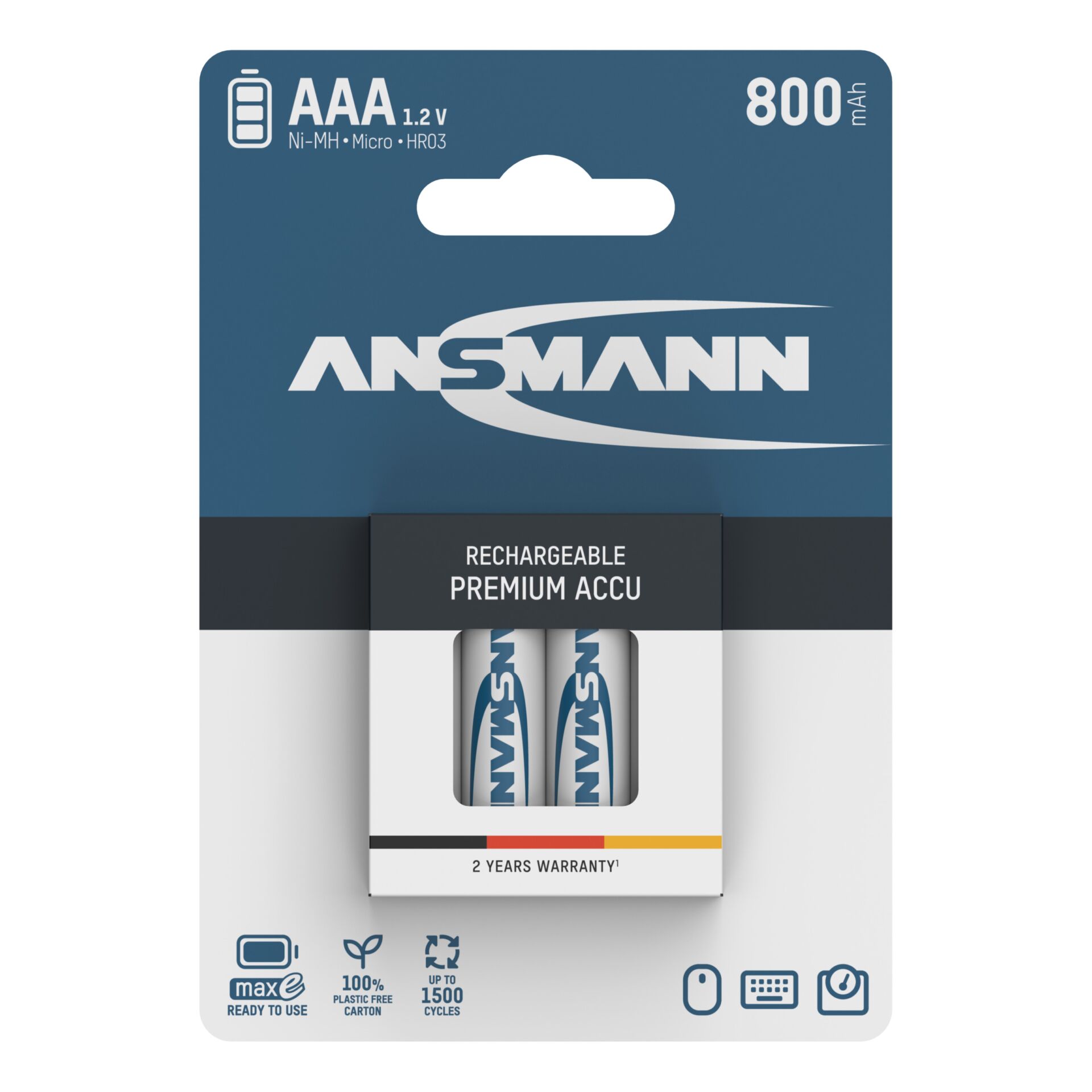 12x4 Ansmann maxE NiMH bat. Micro AAA 800 mAh