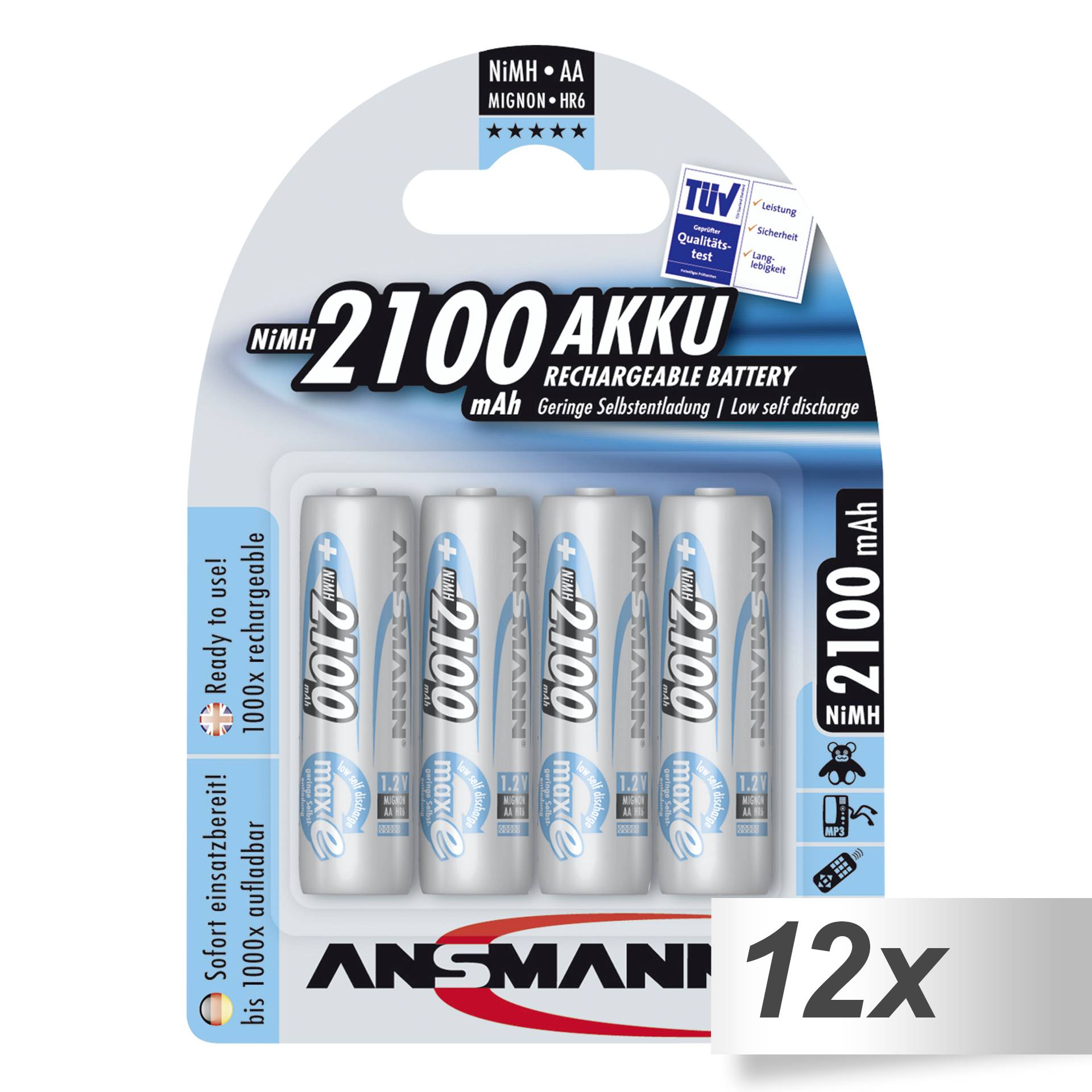 12x4 Ansmann maxE NiMH bat. Mignon AA 2100 mAh 5035052