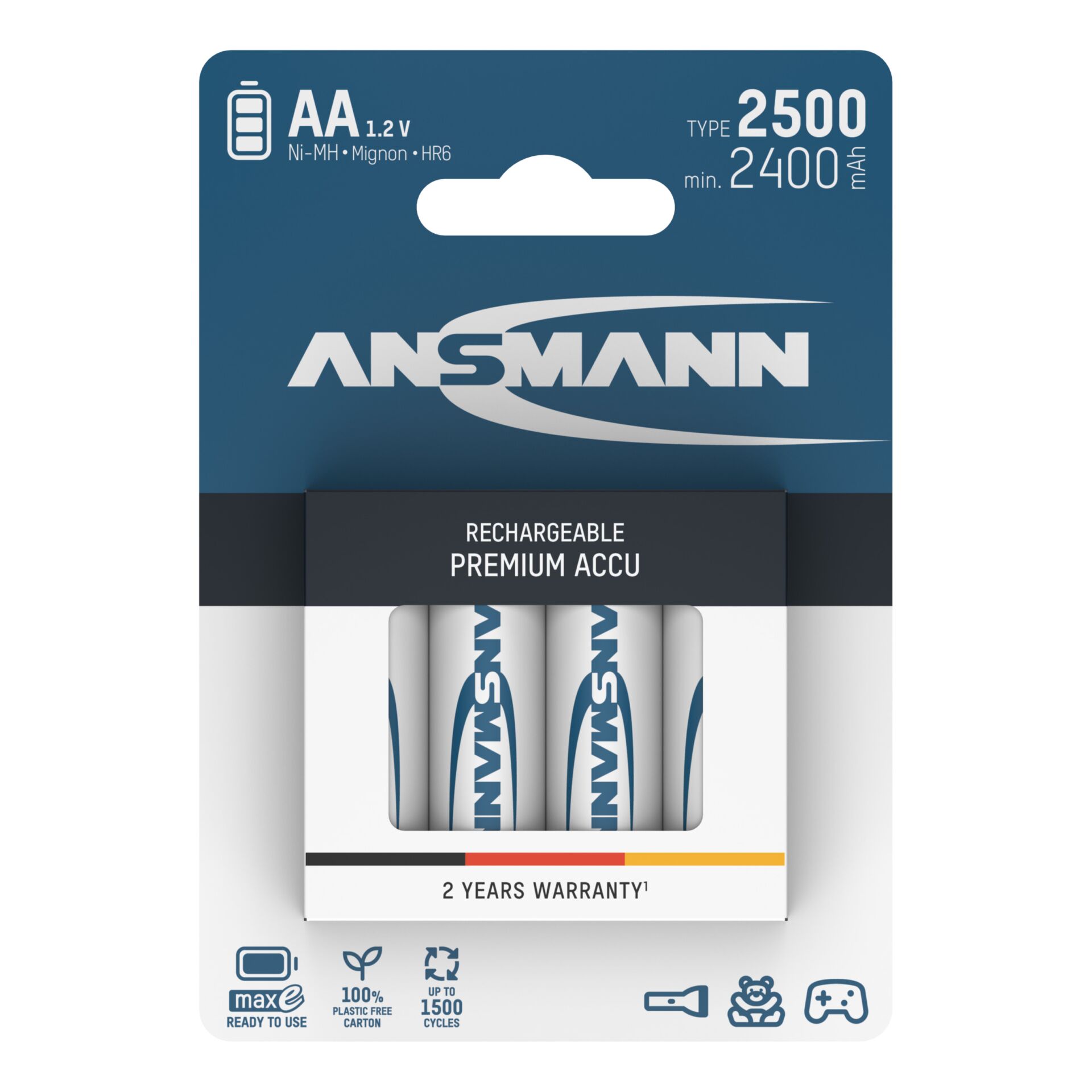 12x4 Ansmann maxE NiMH bat. 2500 Mignon AA 2400 mAh