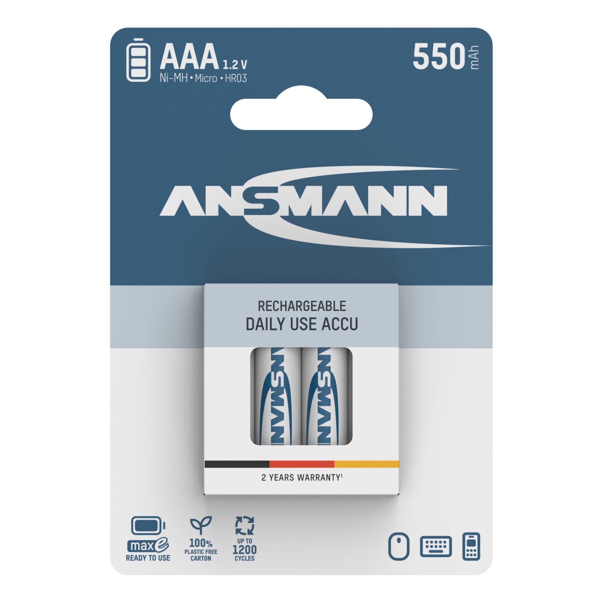 1x4 Ansmann maxE NiMH rech. bat. Micro AAA 550 mAh 5030772