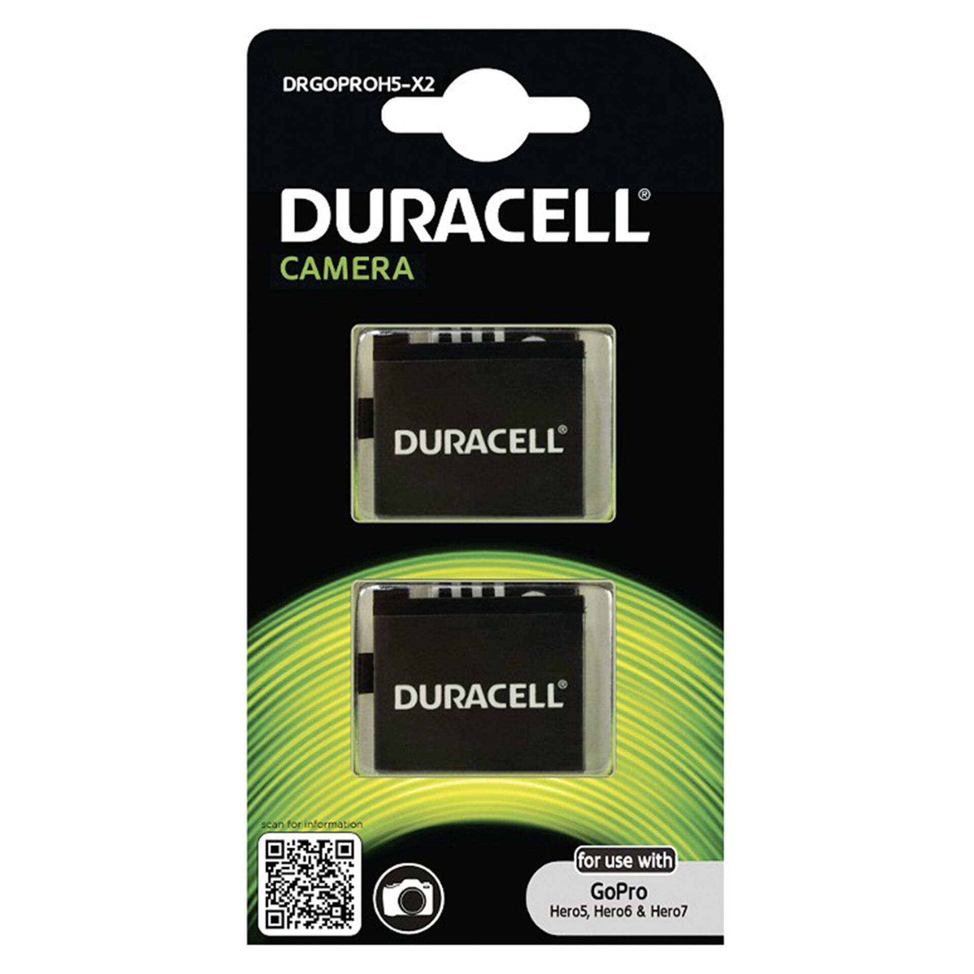 1x2 Duracell Li-Ion bat. 1250mAh for GoPro Hero 5/Hero 6/Hero 7