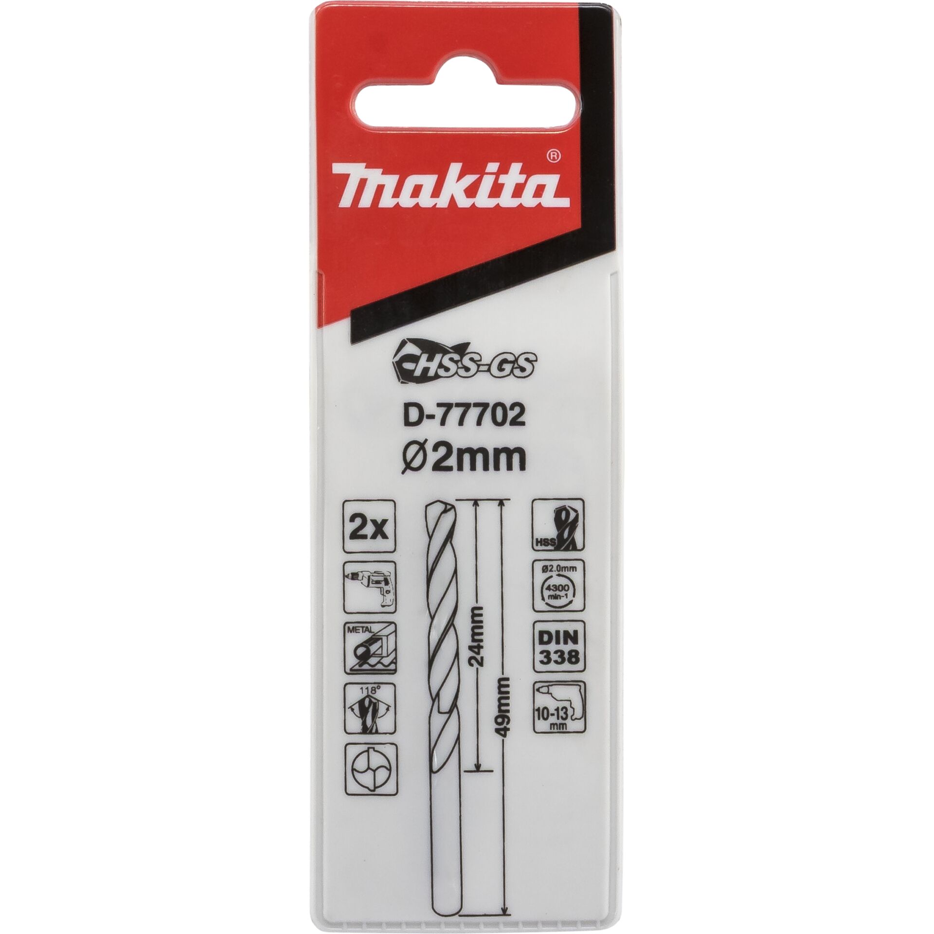 Makita Metal Drill Bits HSS-GS 2,0x49mm