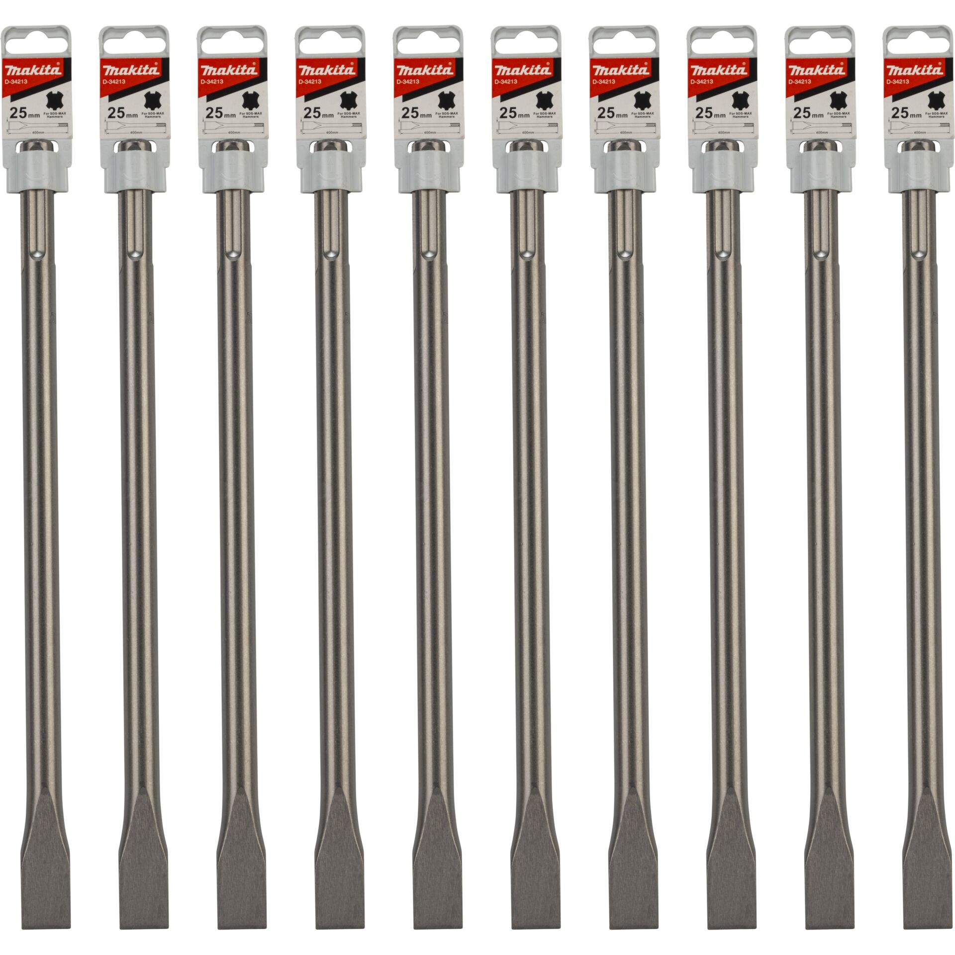 Makita Flat Chisel, 10-pack SDS-MAX 25 x 400 mm