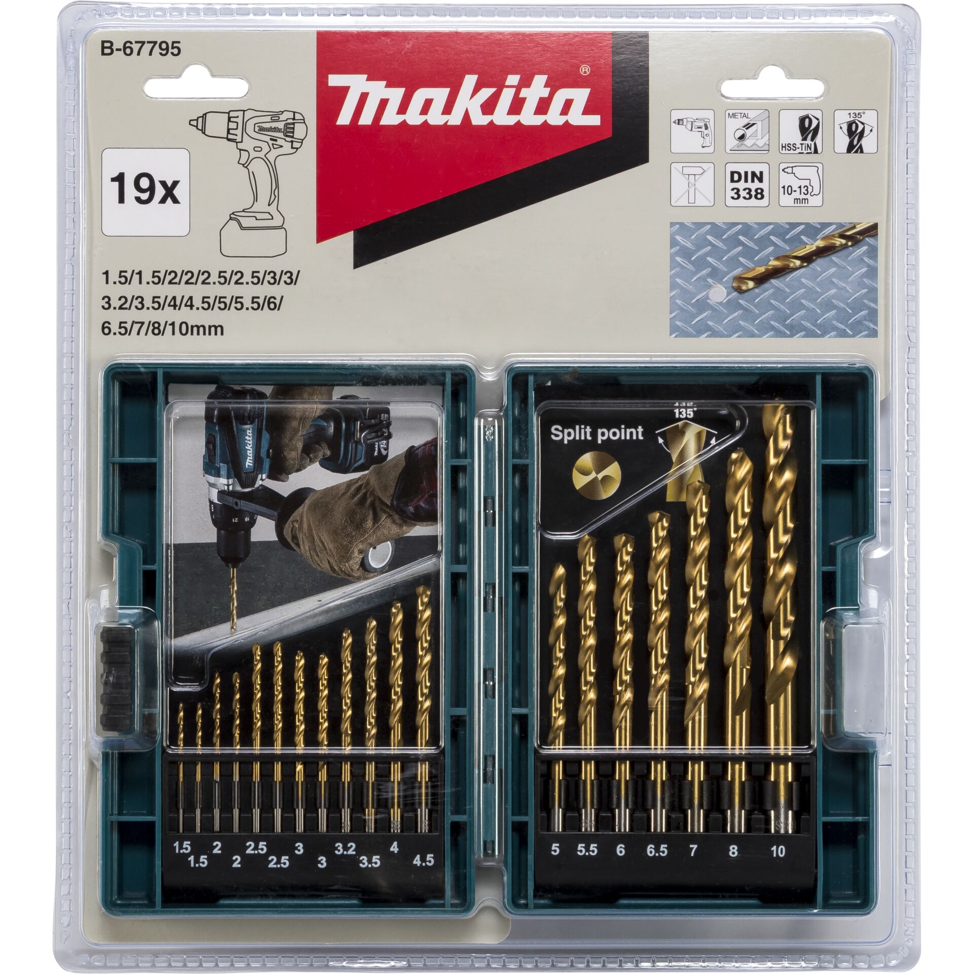 Makita Metal Drill Bit Set 19pcs