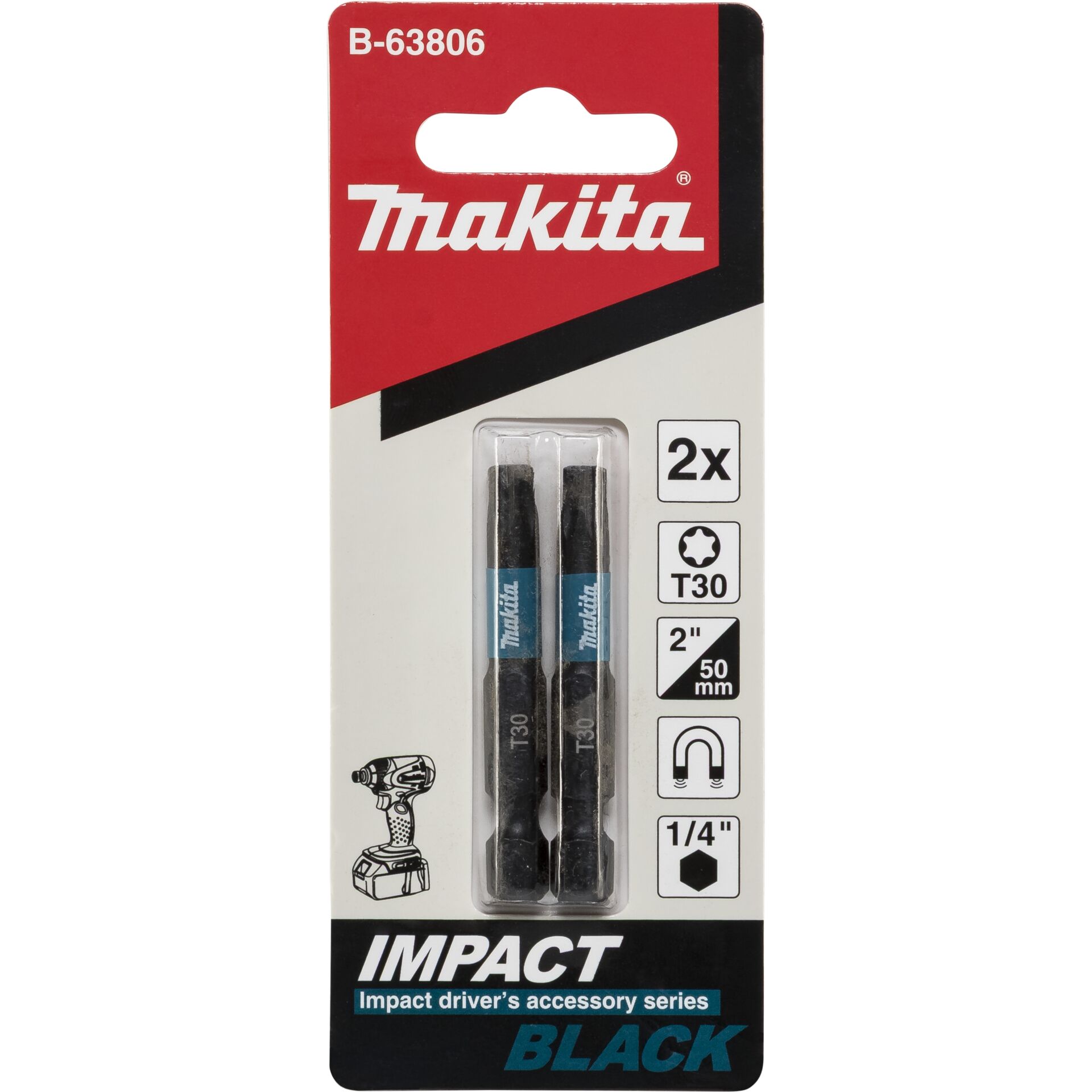 Makita Screw bit Impact Black T30x50mm, 2 pcs