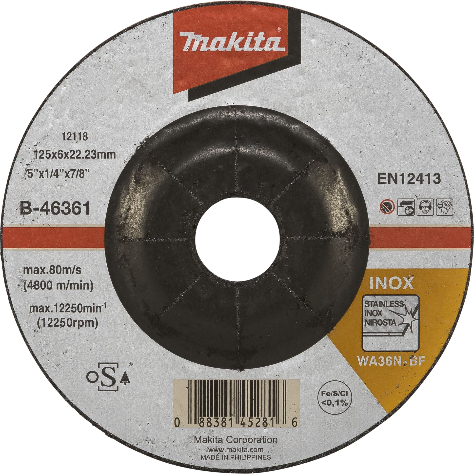 Makita Grinding Wheel 125x6mm INOX