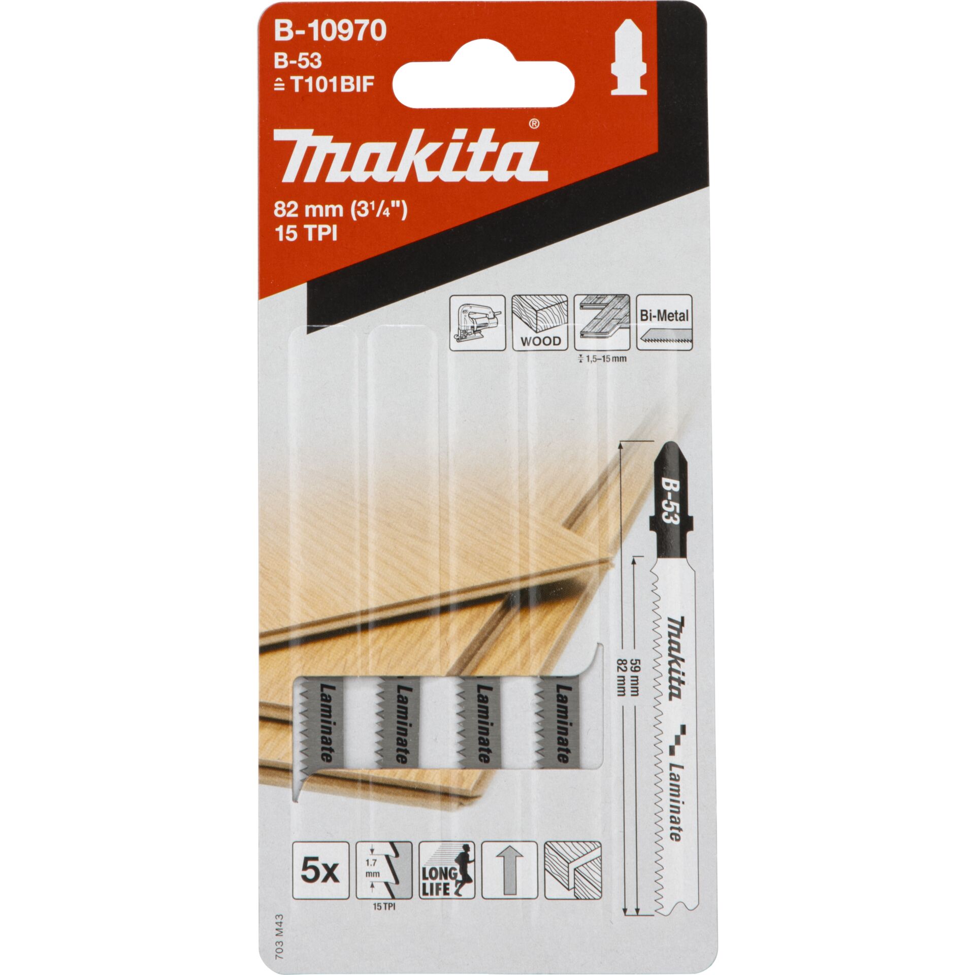 Makita Jigsaw Blade for Laminate B-53