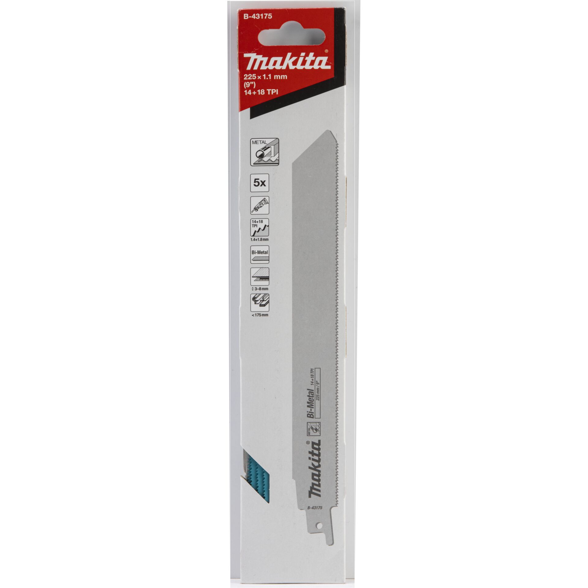 Makita Reciprosaw Blade BiM 225/14-18T, 5pcs