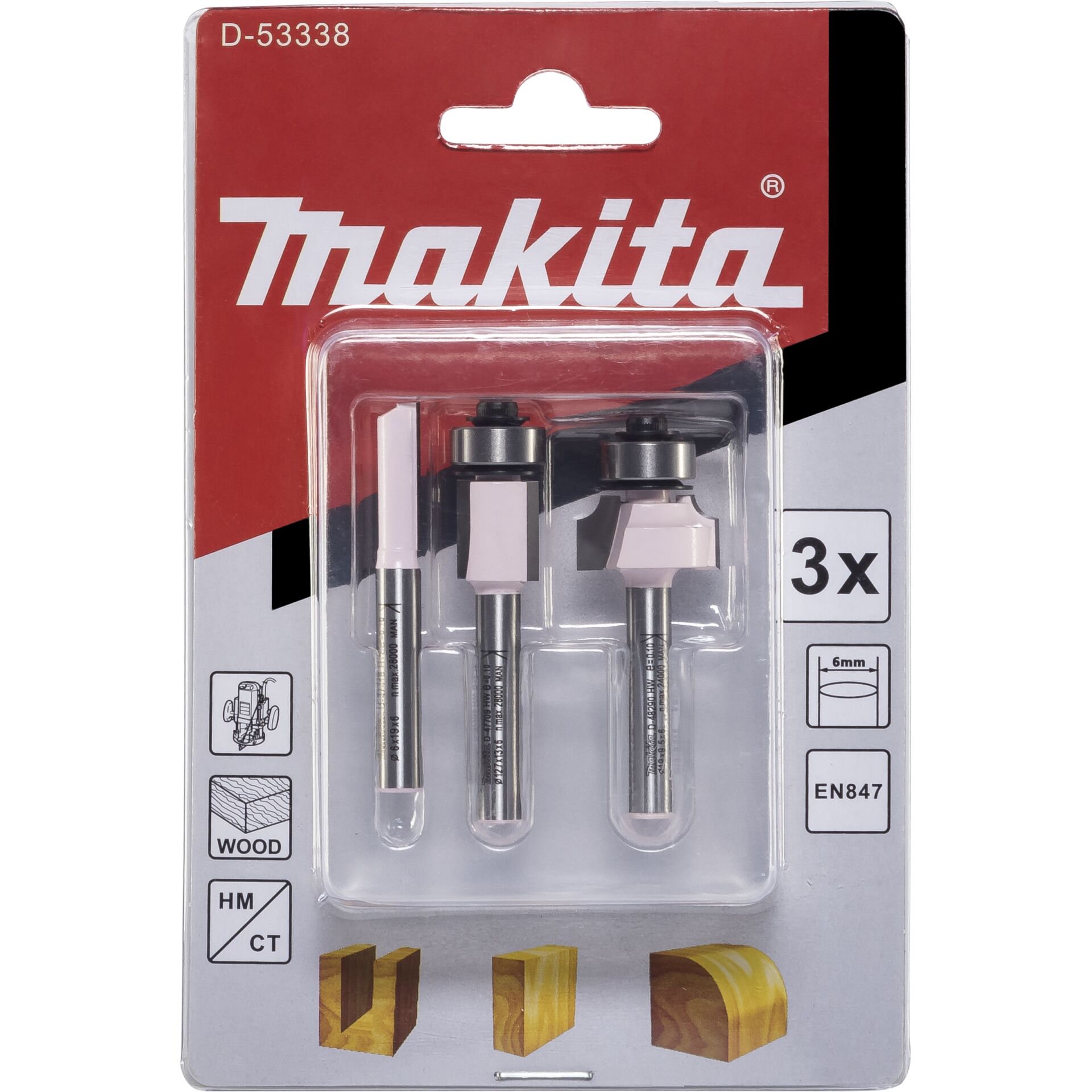 Makita Router Bit Set 6 mm 3 pcs