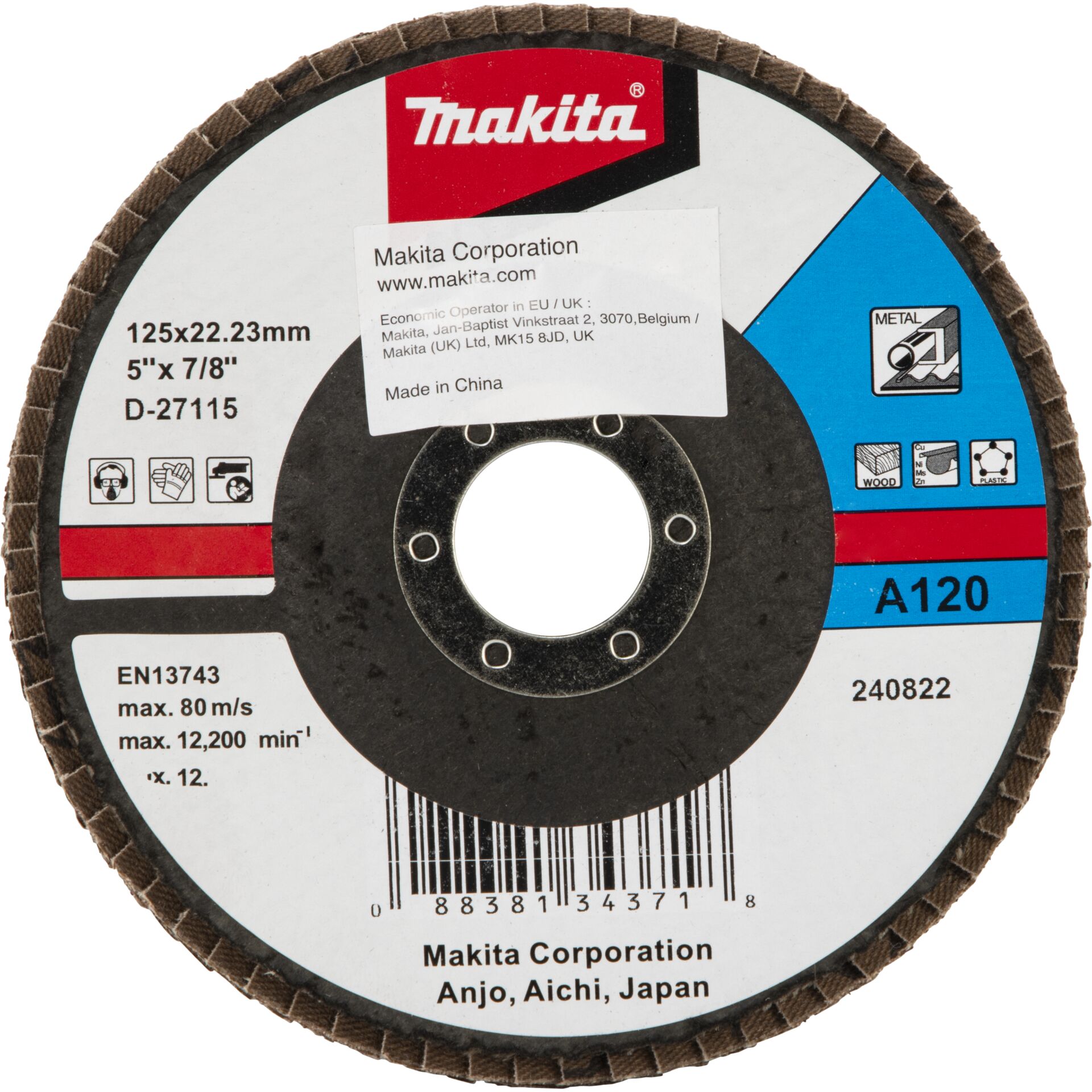Makita Flap Disc 125mm A120