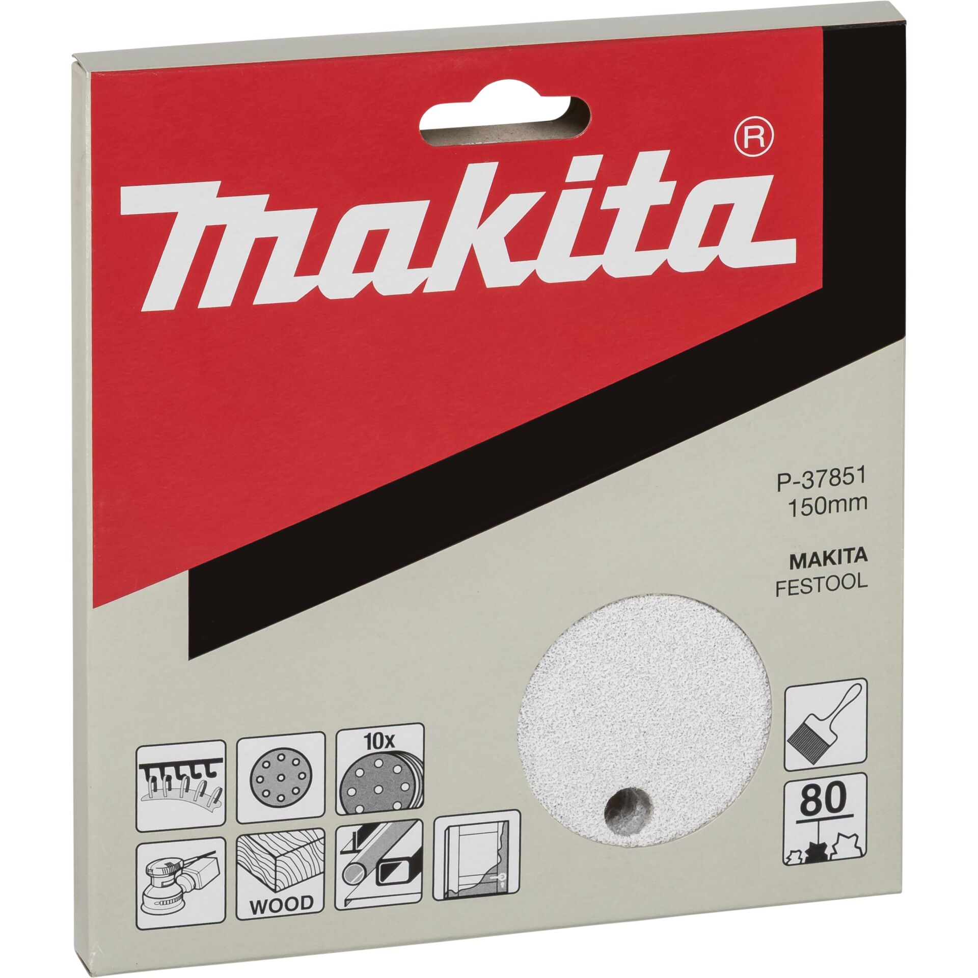 Makita Sanding disc Kl.150mm K80 10 pcs.