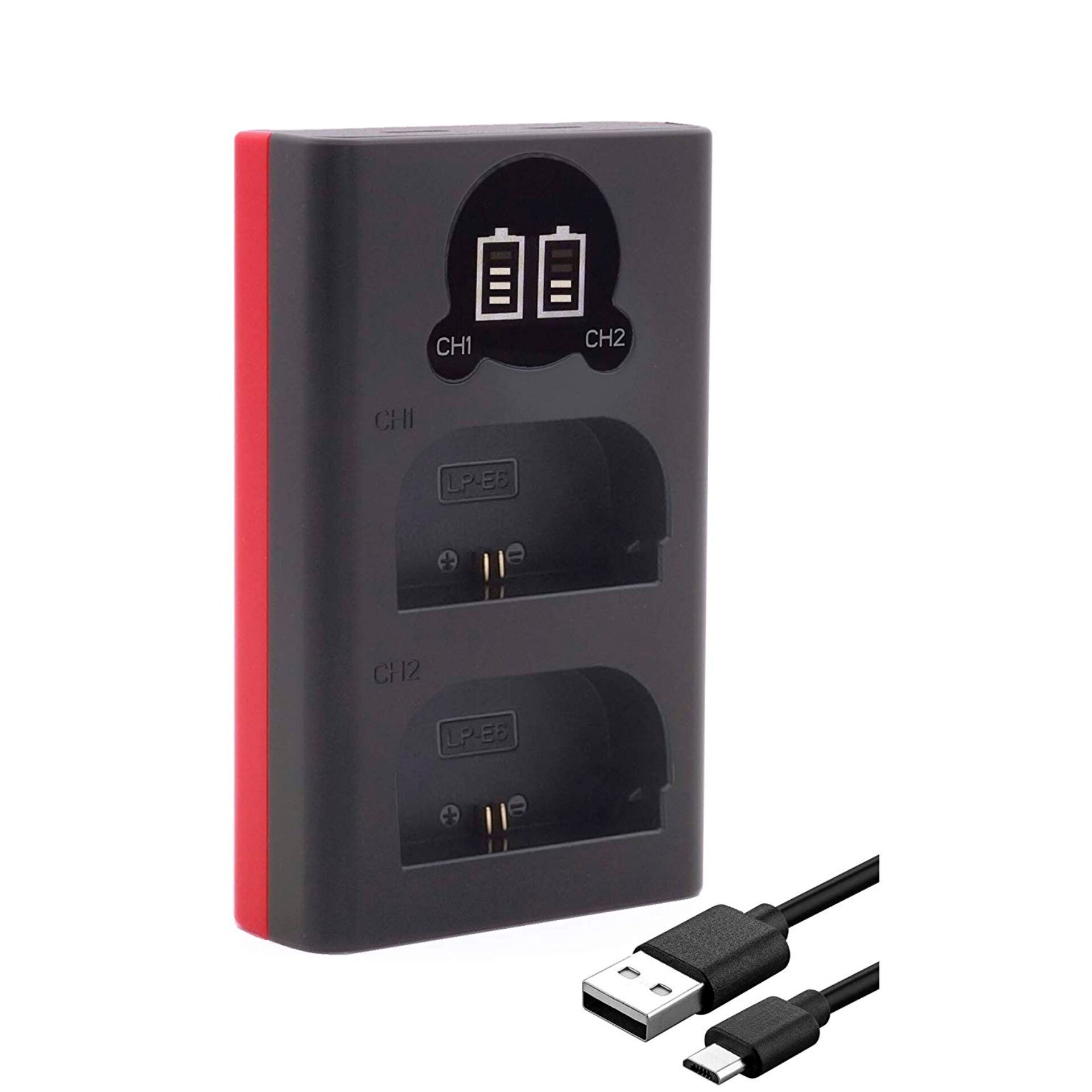 Baxxtar Pro Charger LCD Dual for LP-E6