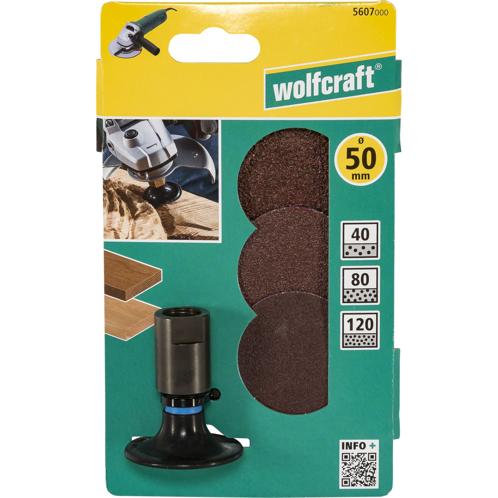 Wolfcraft Grinding Disc Set for Angle Grinder 50mm, 4 pcs. 50mm