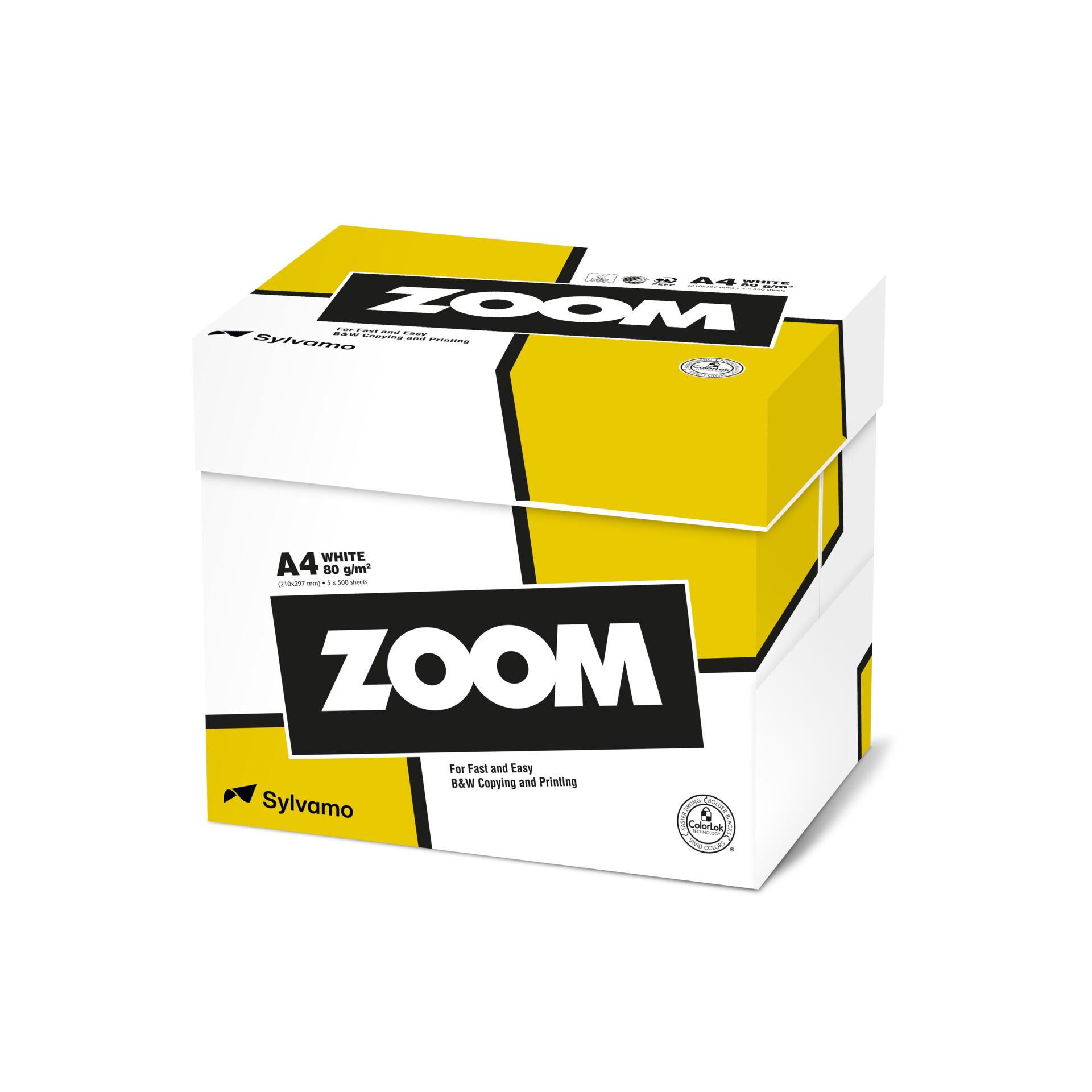 5x 500 Sheets ZOOM Copy Paper A 4, 80 g, White