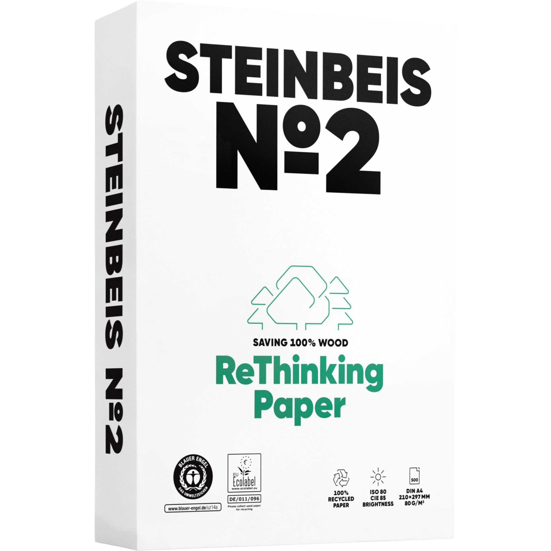 Steinbeis No. 2 recycled paper A 4 80 g 500 Sheets ISO 80