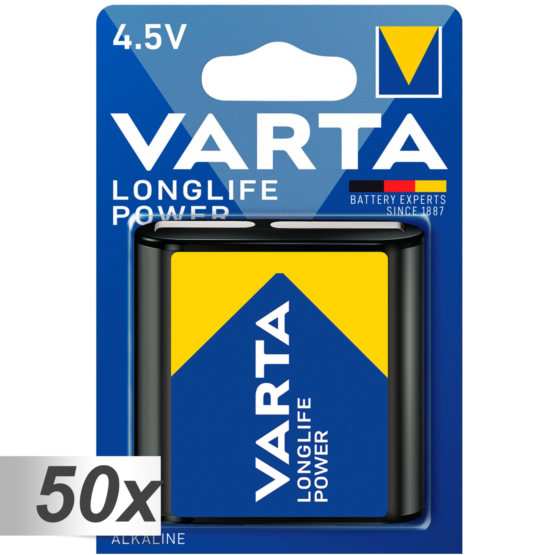 50x1 Varta Longlife Power 3 LR 12 4.5V-Block VPE Outer Box