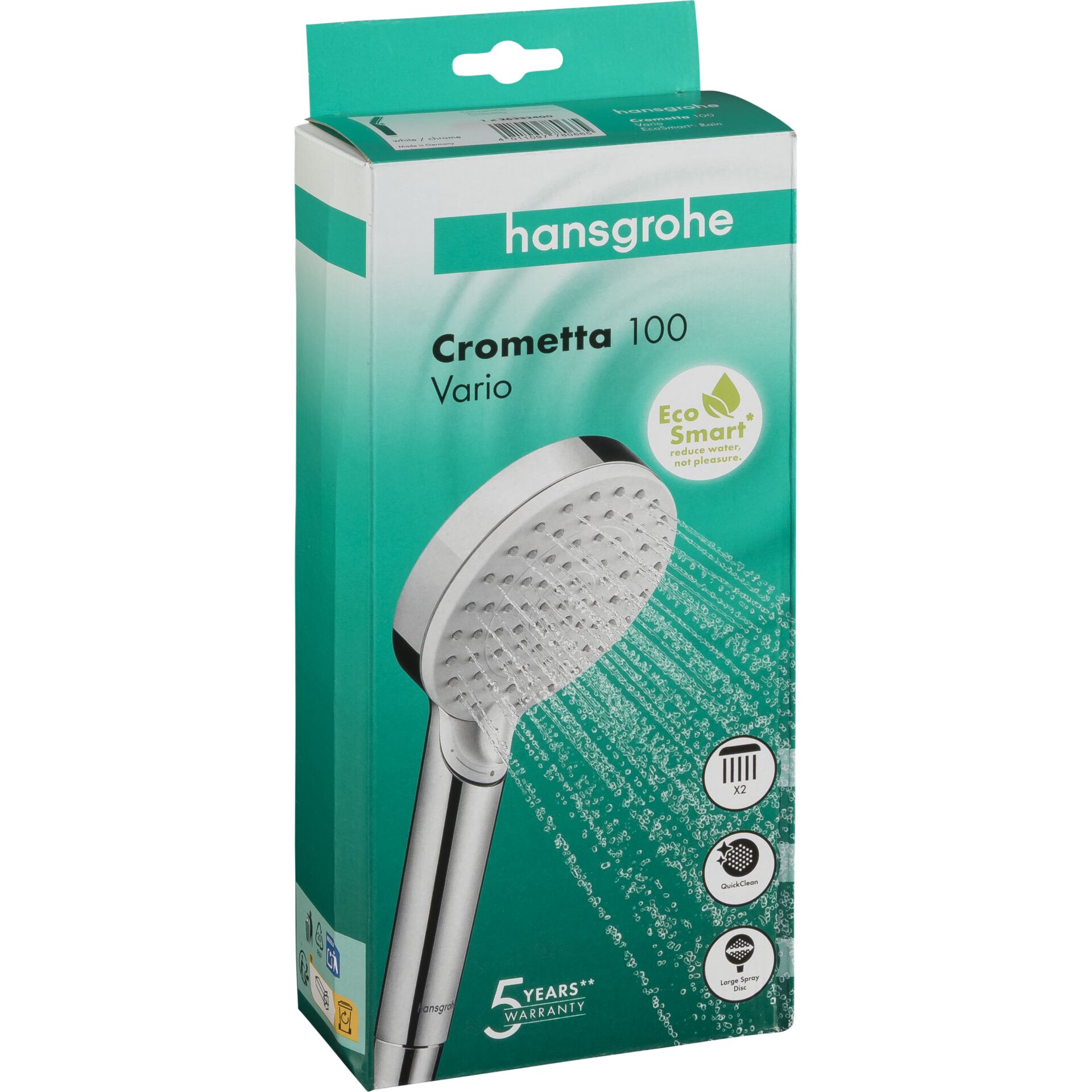 Hansgrohe Crometta Hand Shower Vario EcoSmart White /Chrome