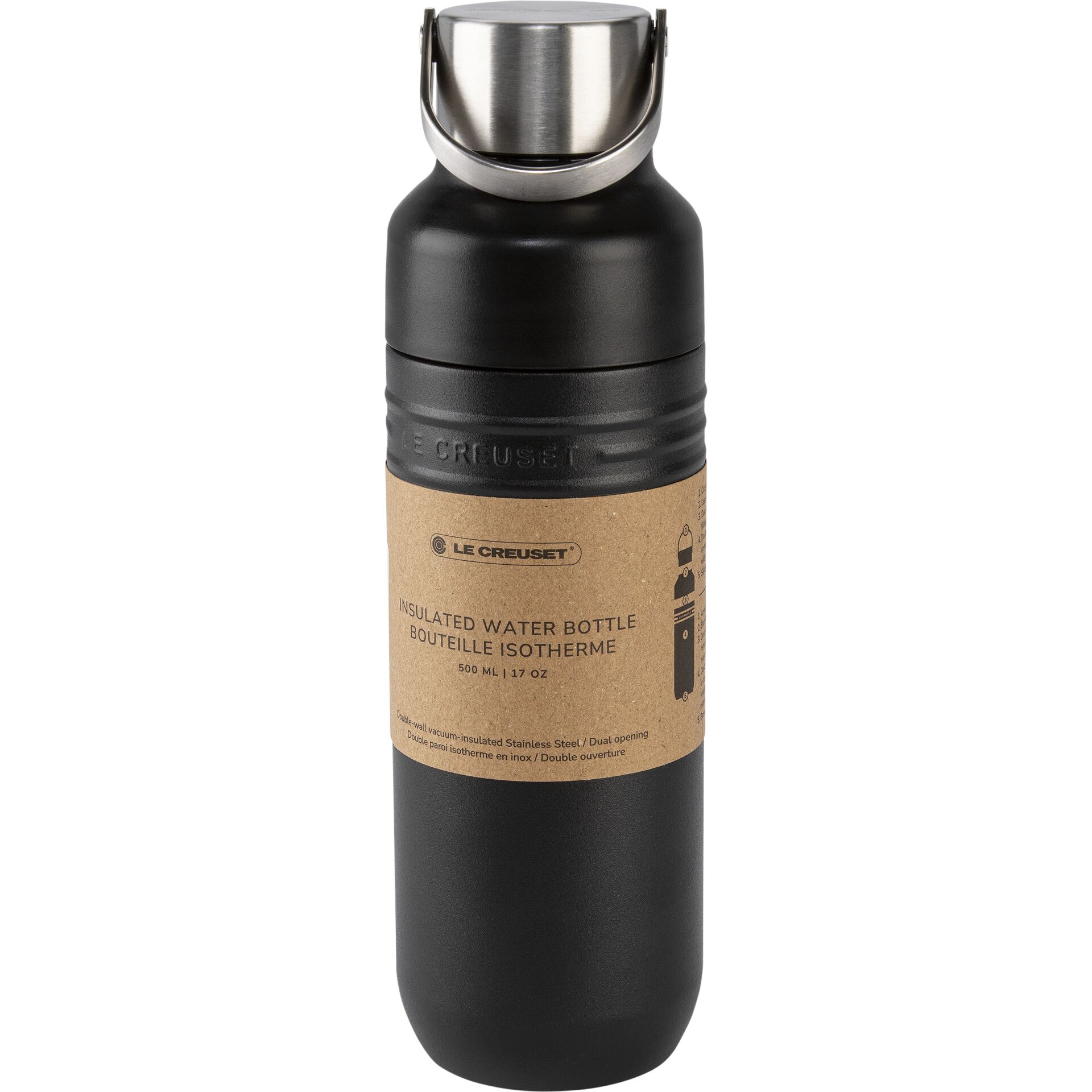 Le Creuset Water Bottle On The Go 500 ml black