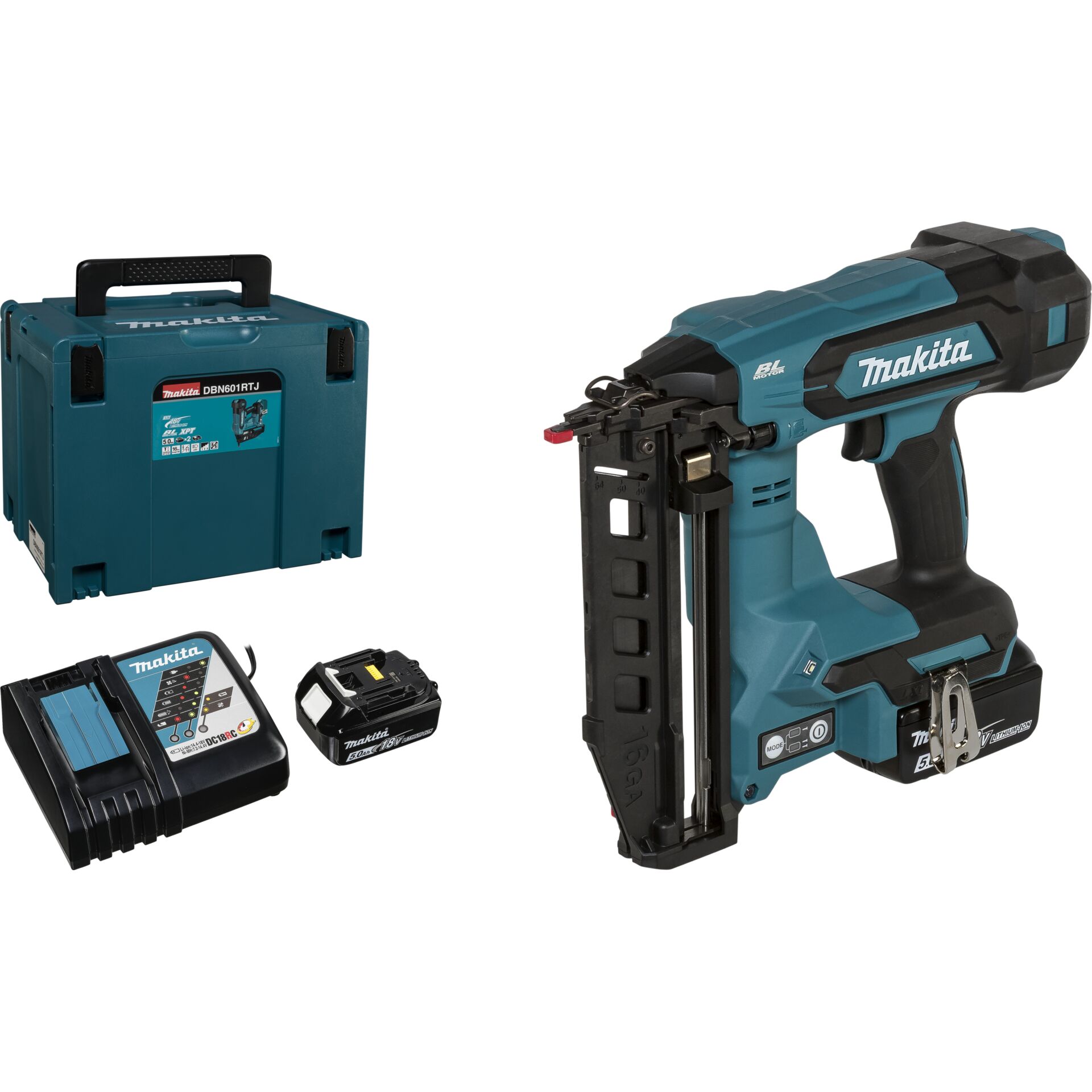 Makita DBN601RTJ Cordless Finish Nailer 64mm 18V