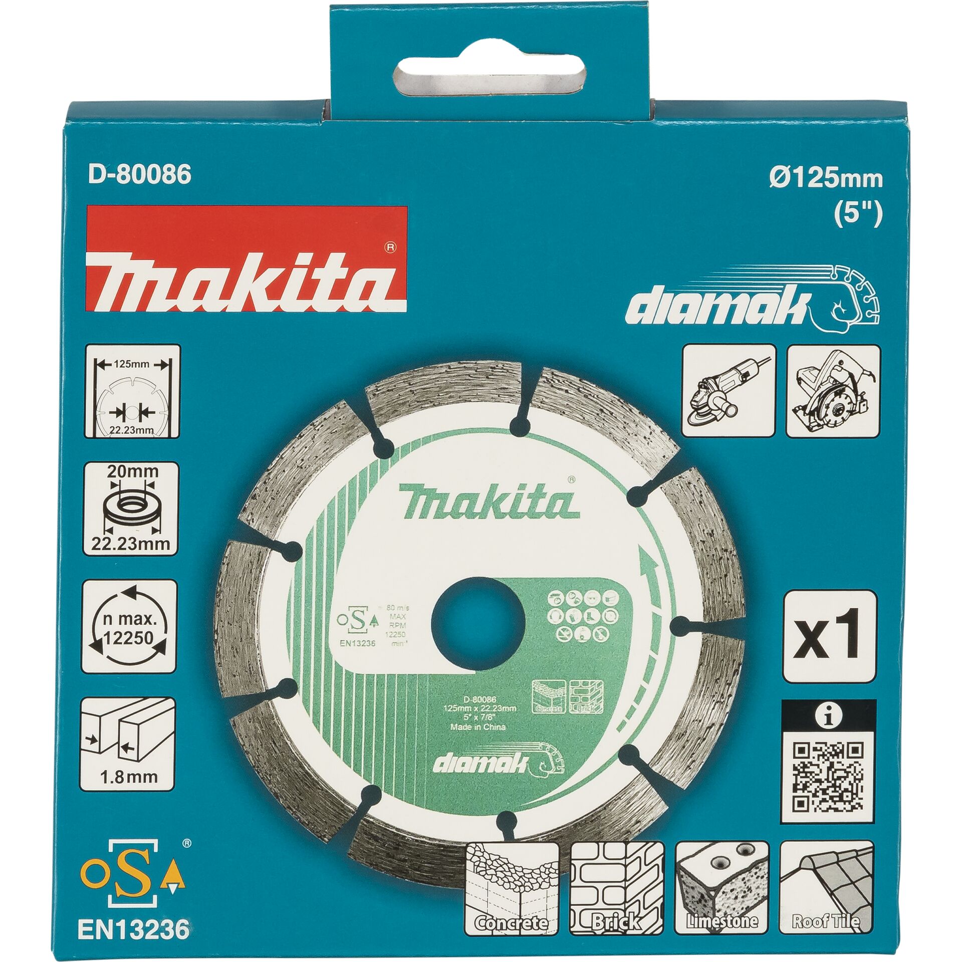 Makita D-80086 Diamond Wheel 125x22,23 DIAMAK