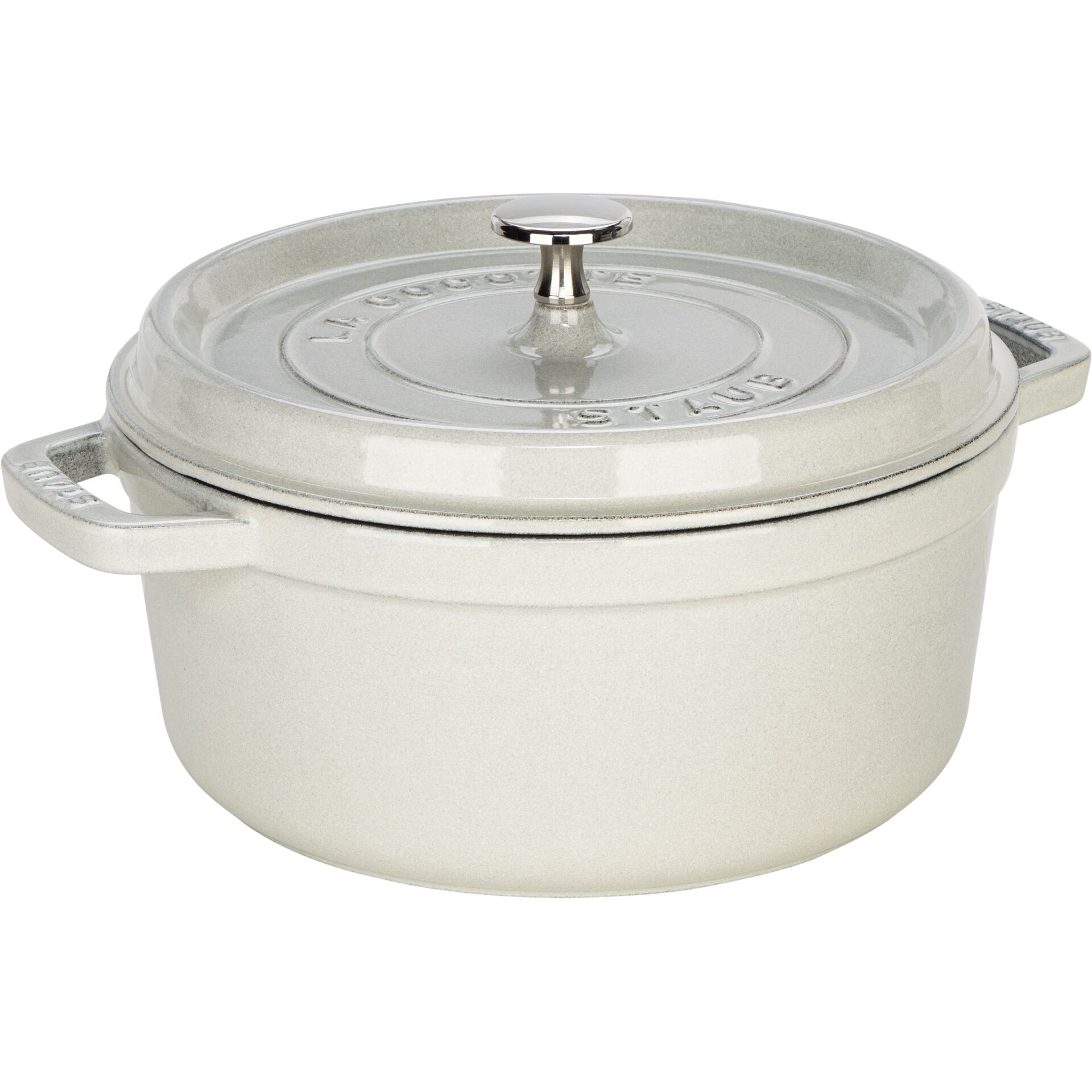 Staub La Cocotte 24cm round, White Truffle, Cast Iron