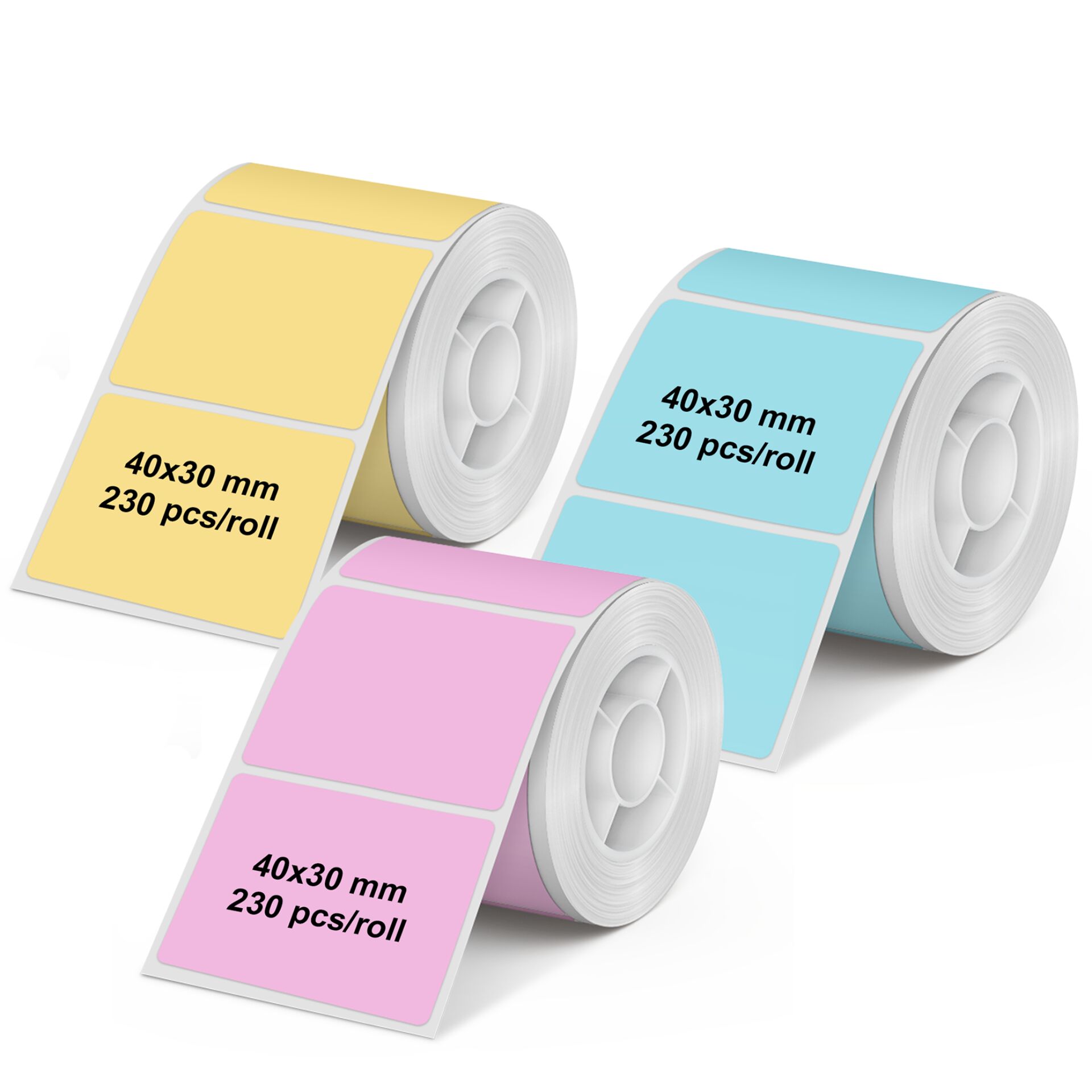 3x1 Olympia Label Roll 40 mm x 30 mm Pink,Blue,Yellow