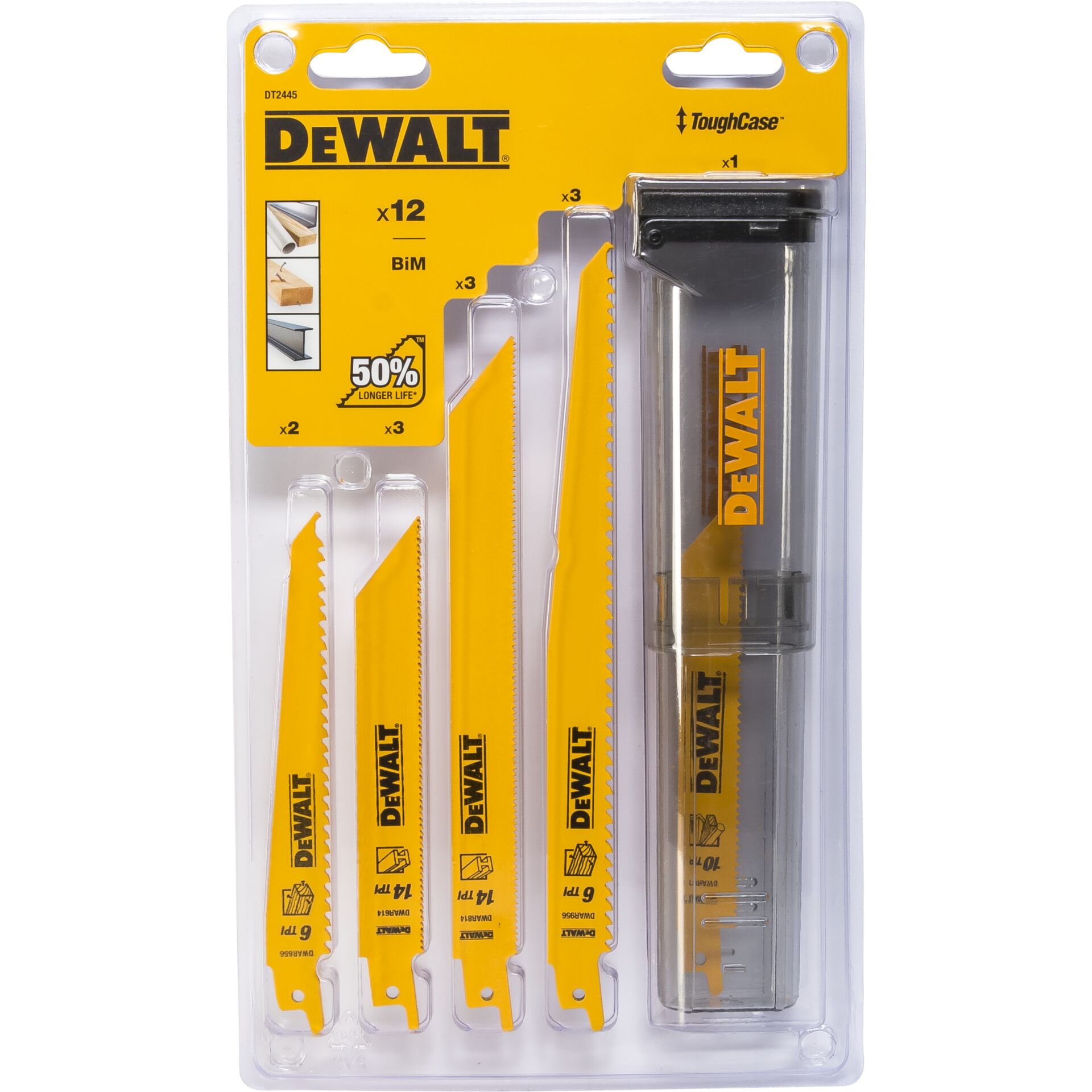 DeWalt DT2445-QZ Reciprocating Blade Set, 12 pcs