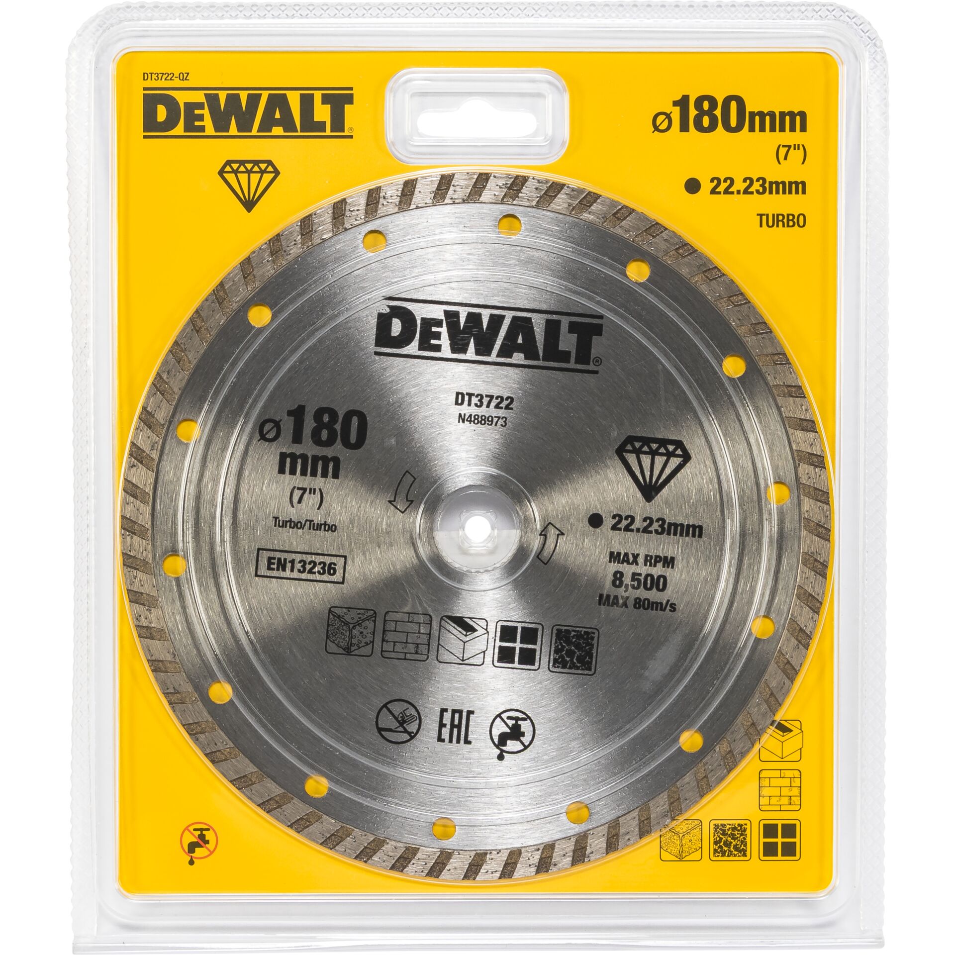 DeWalt DT3722-QZ Diamond Cutting Disc 180mm