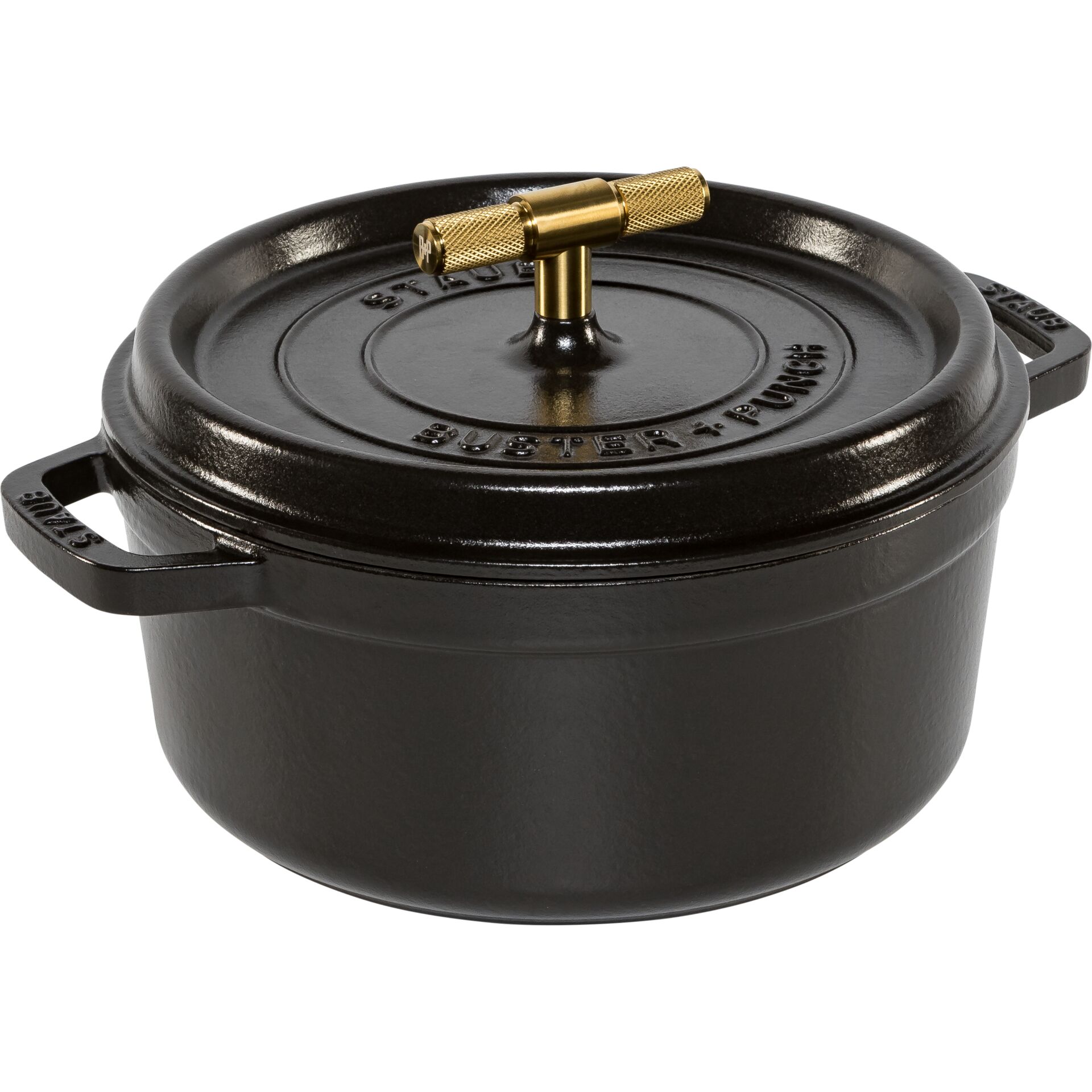 Staub La Cocotte Buster & Punch 24 cm round, Black, Cast Iron