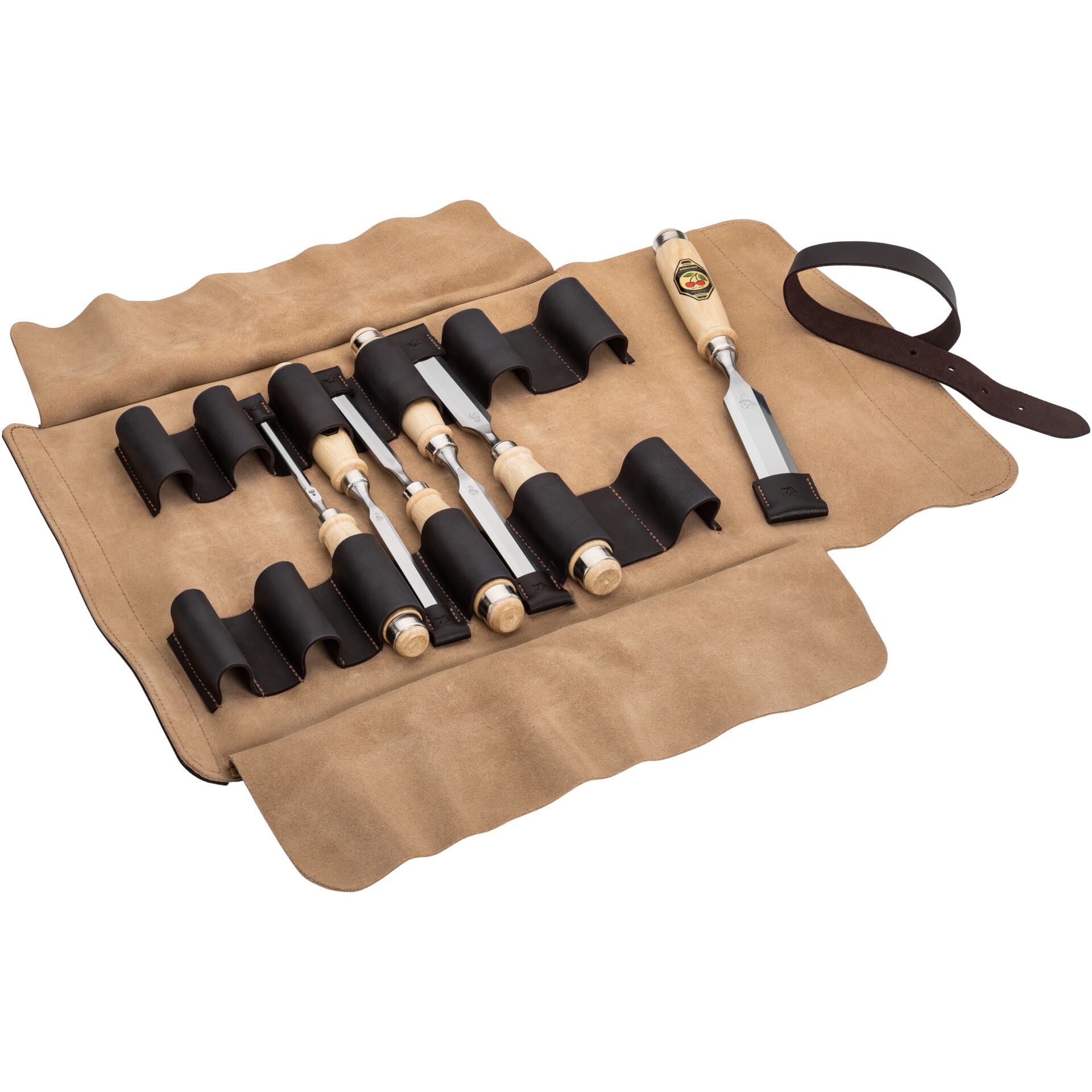 Kirschen Chisel set in leather case, 6 pcs.