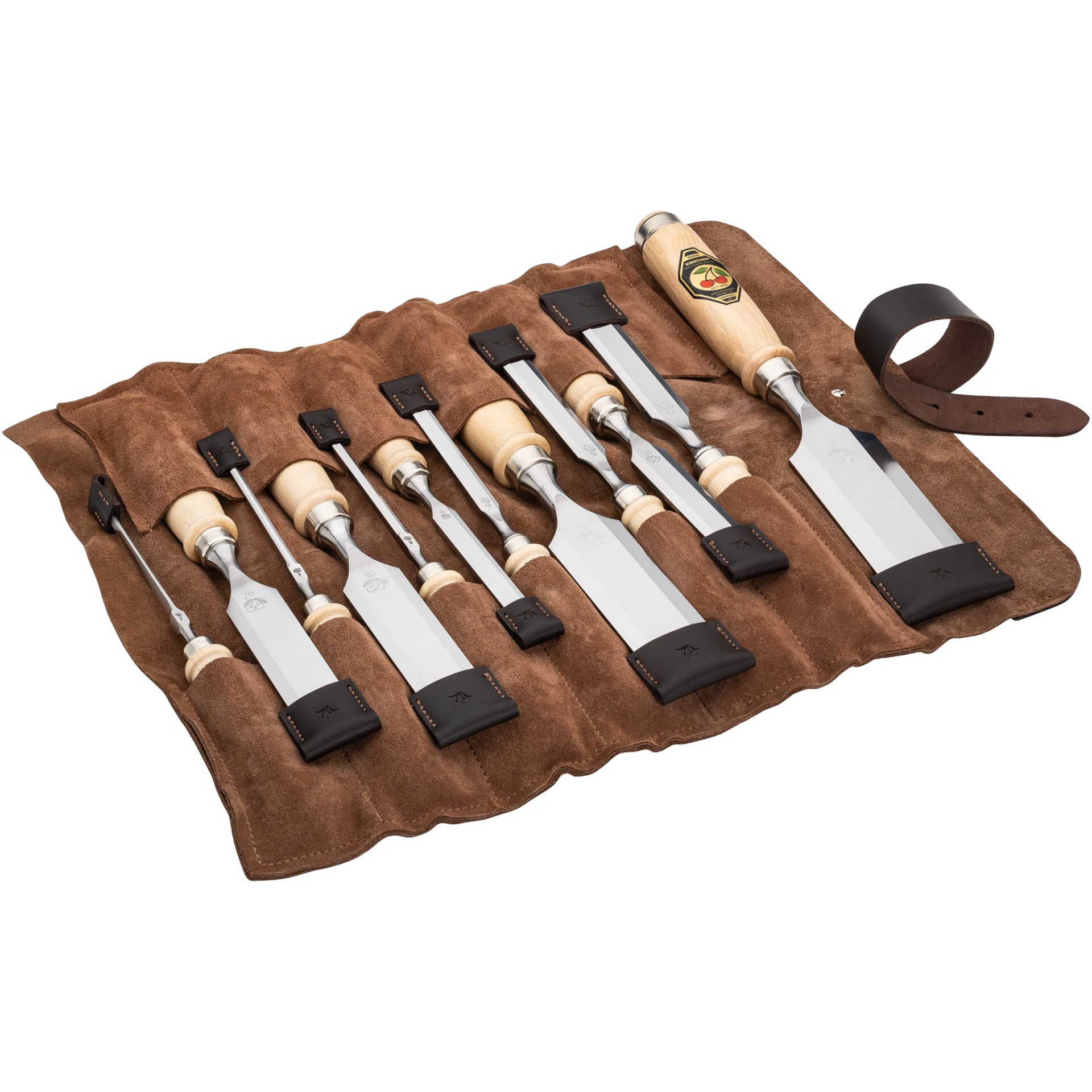 Kirschen Chisel set in leather case, 12 pcs.