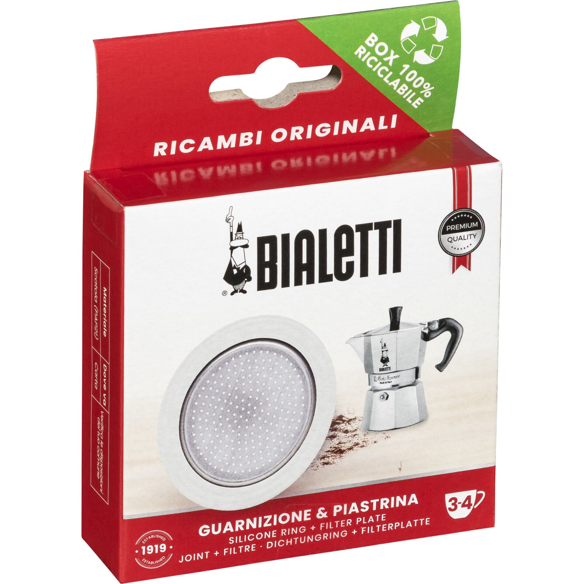Bialetti Ricambi Induc 1 Replace Gaskets + 1 Filter 4 Cups