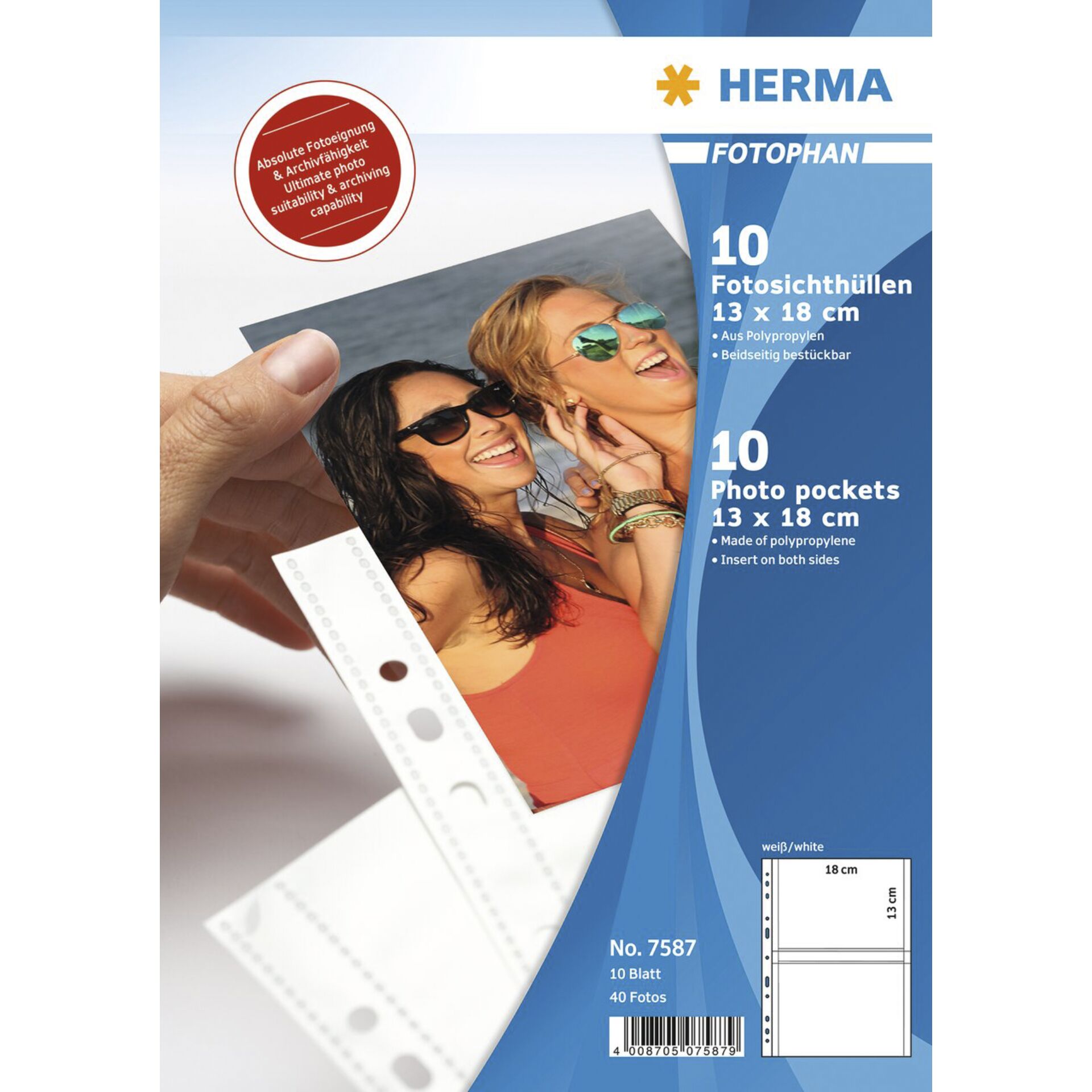 Herma fotophan 13x18 10 Sheets white 7587