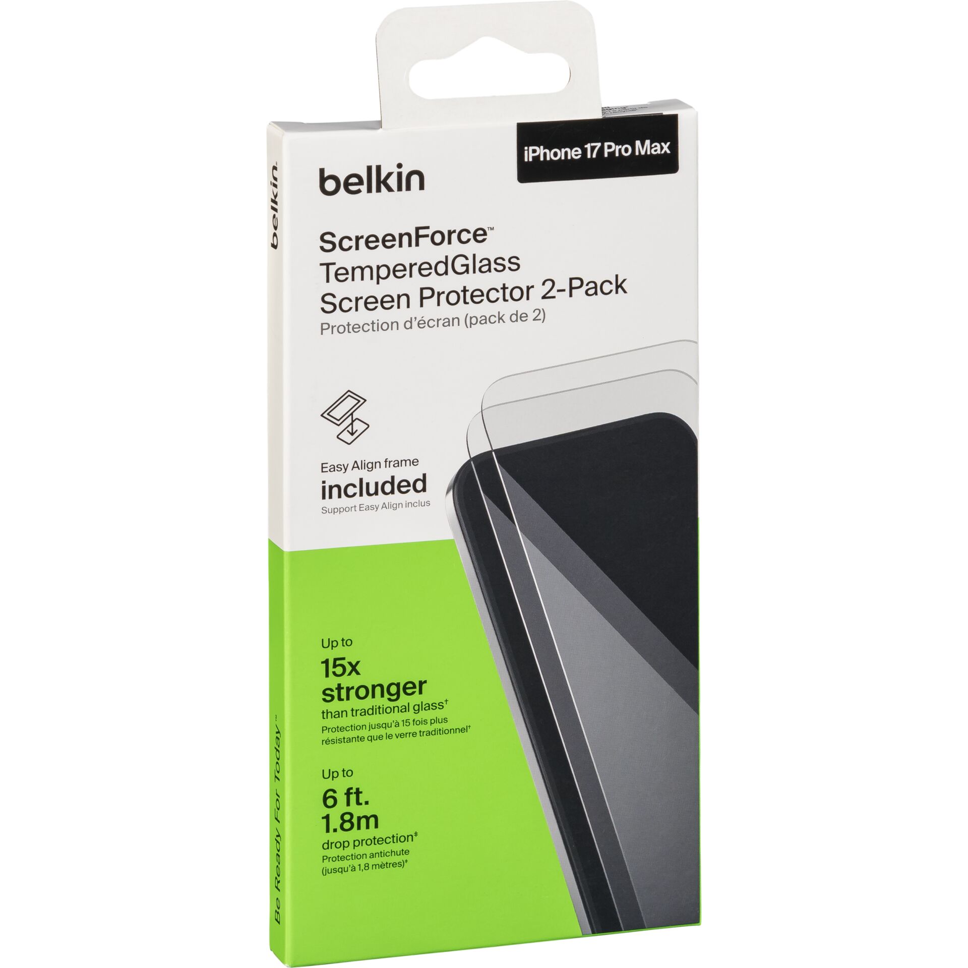 2x1 Belkin ScreenForce Temp.Gl. Displays. iPhone 17 Max OVA227hq