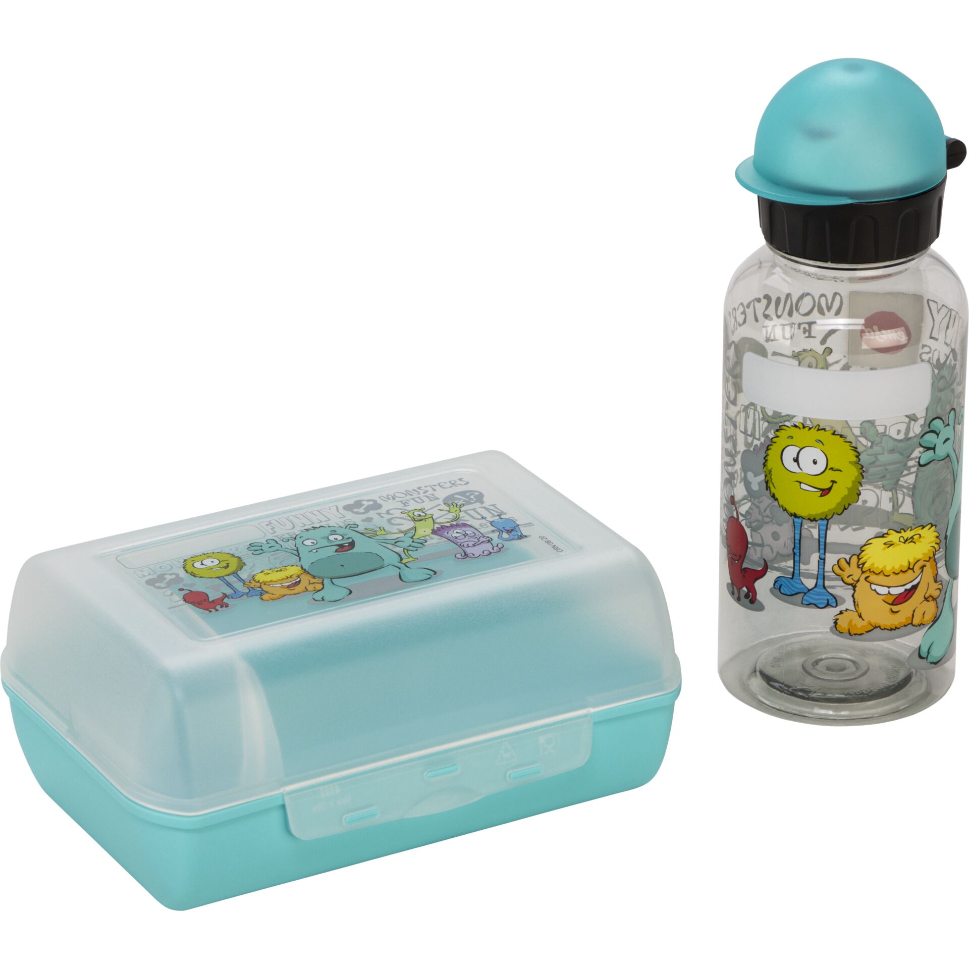 Emsa Kinder Set Water Bottle 0,4l Brotdose Monster 518138