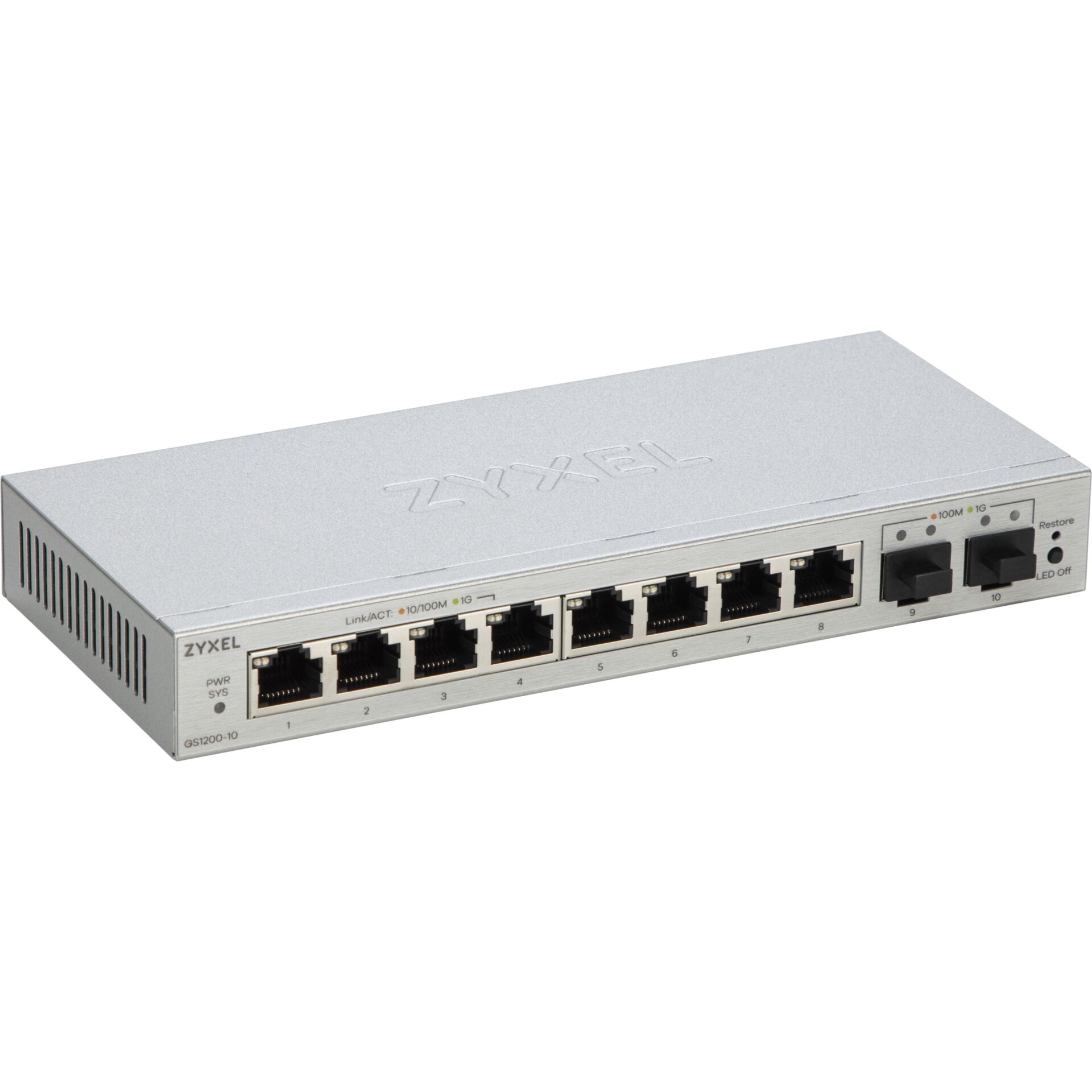 Zyxel GS1200-10V3 8 Port Smart Managed Gb Switch 2x SFP web