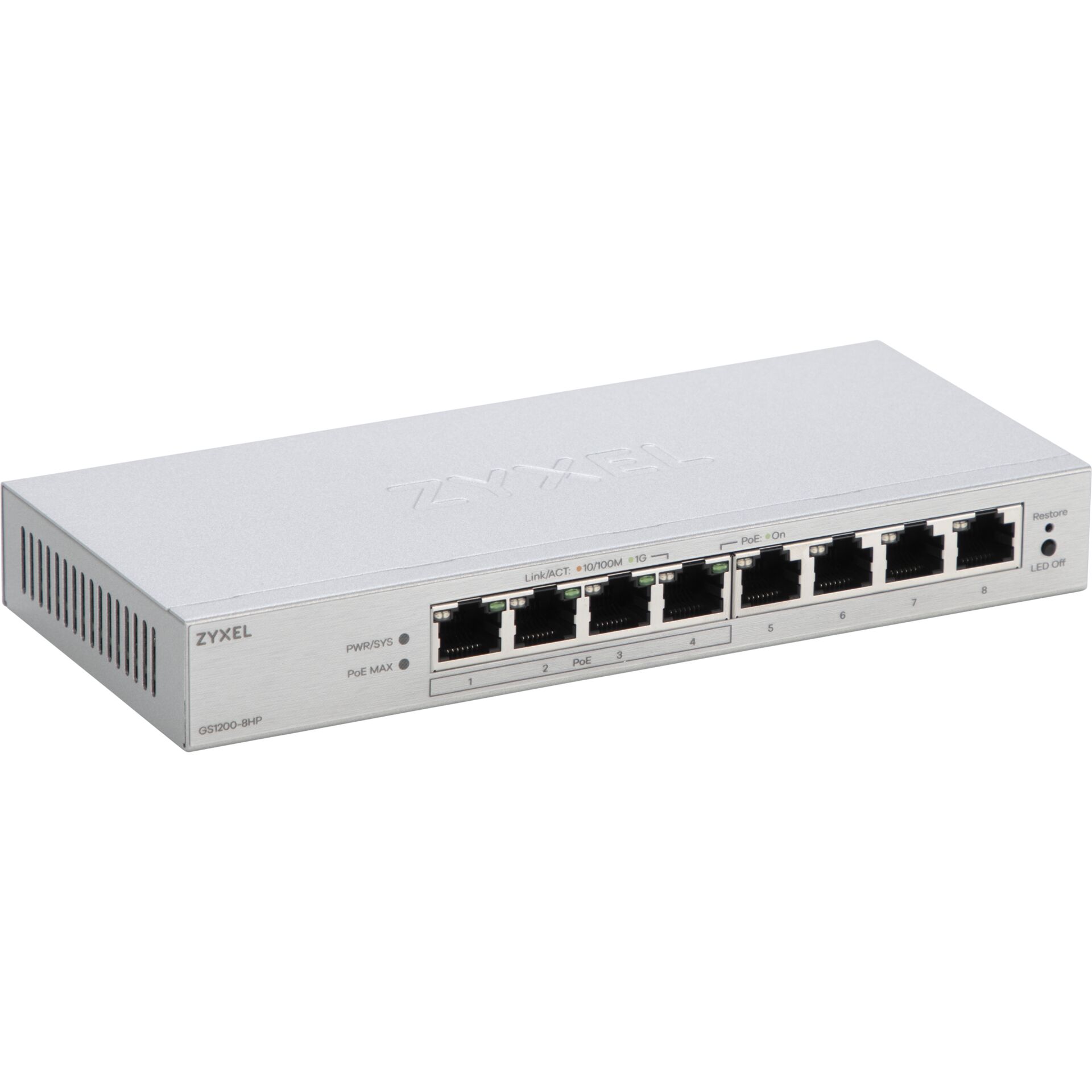 Zyxel GS1200-8HPV3 8 Port Gigabit PoE+ Web